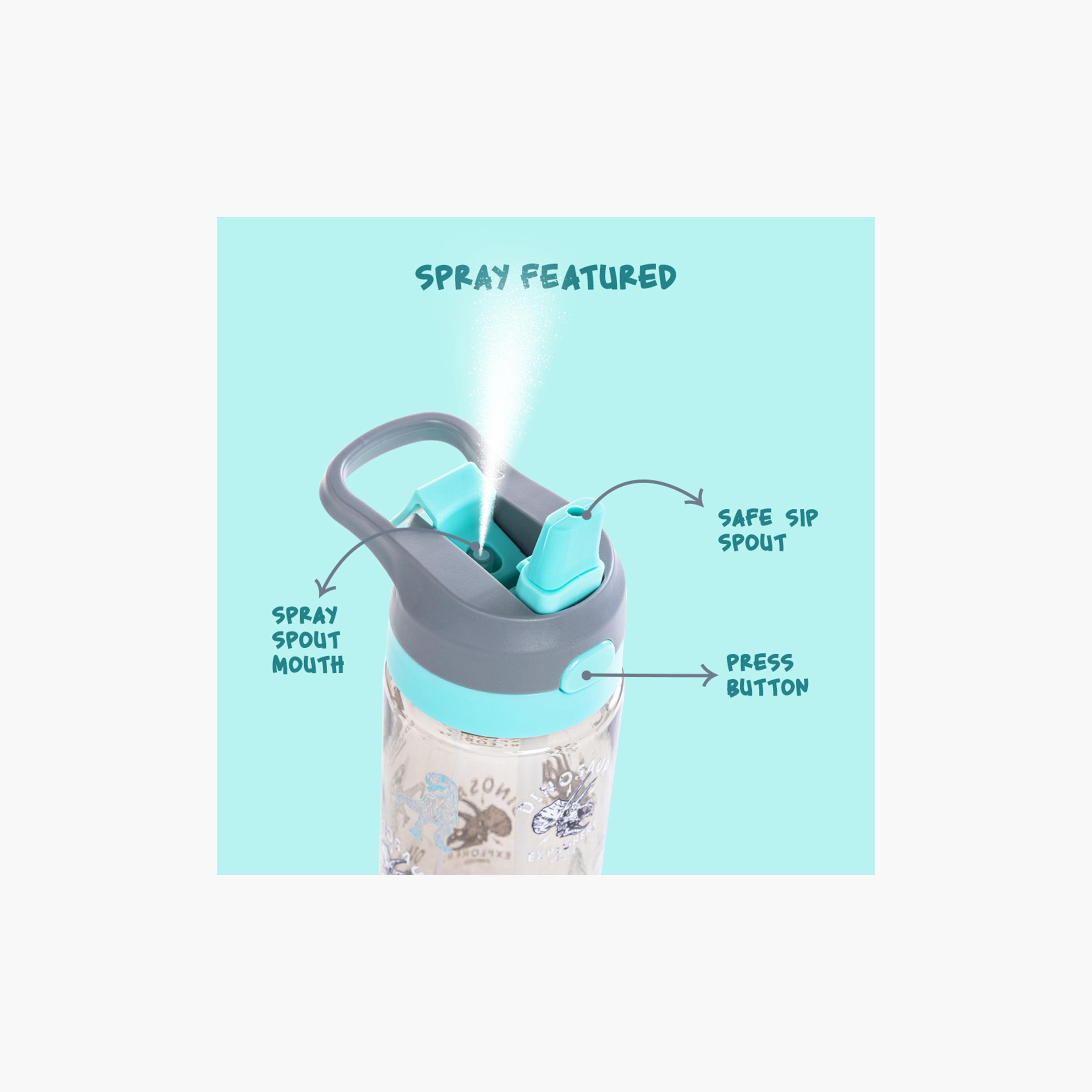 Eazy Kids Tritan Water Bottle with Spray - 750 ml - Dinosaur - Grey-school-waterbottles-image-13