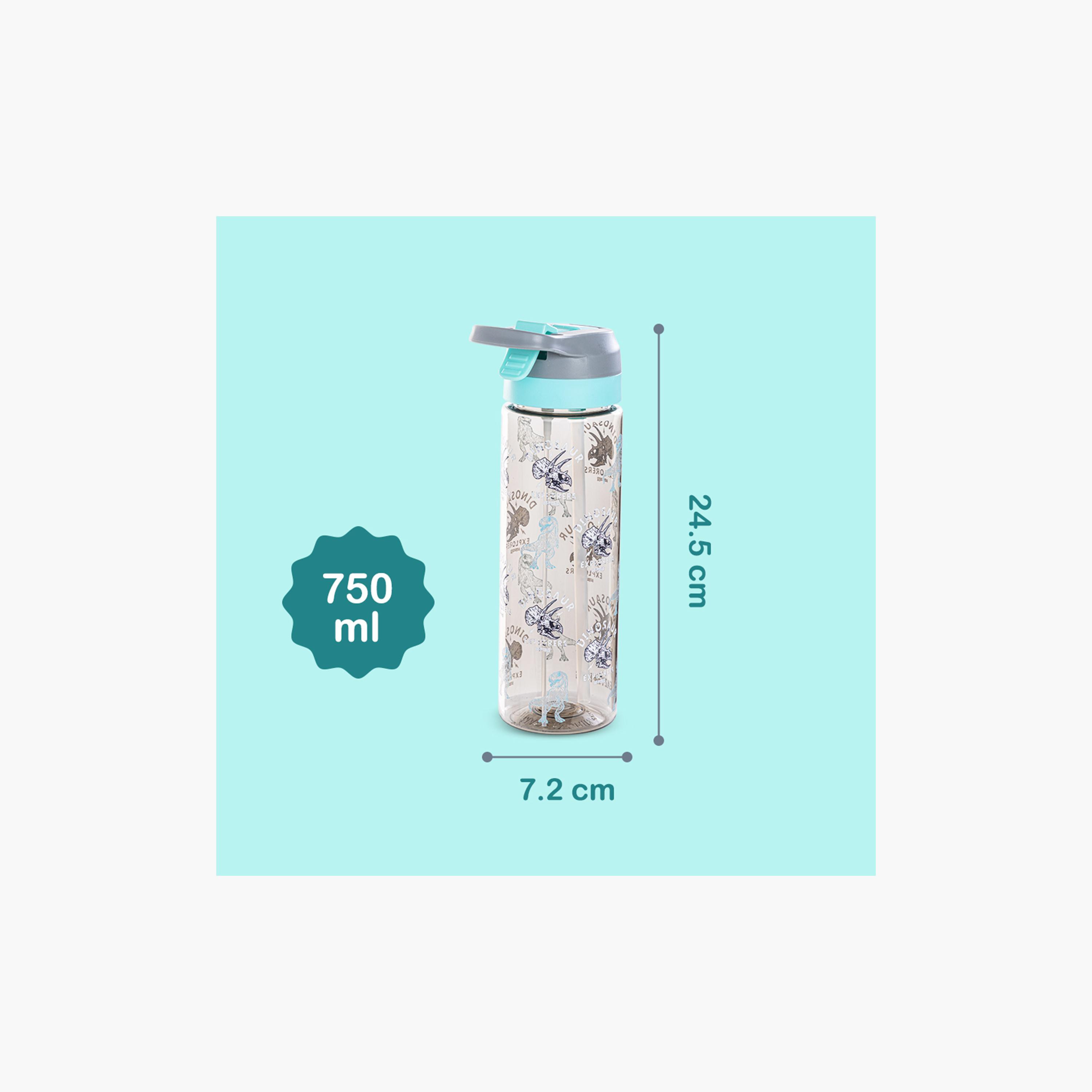 Eazy Kids Tritan Water Bottle with Spray - 750 ml - Dinosaur - Grey-school-waterbottles-image-2