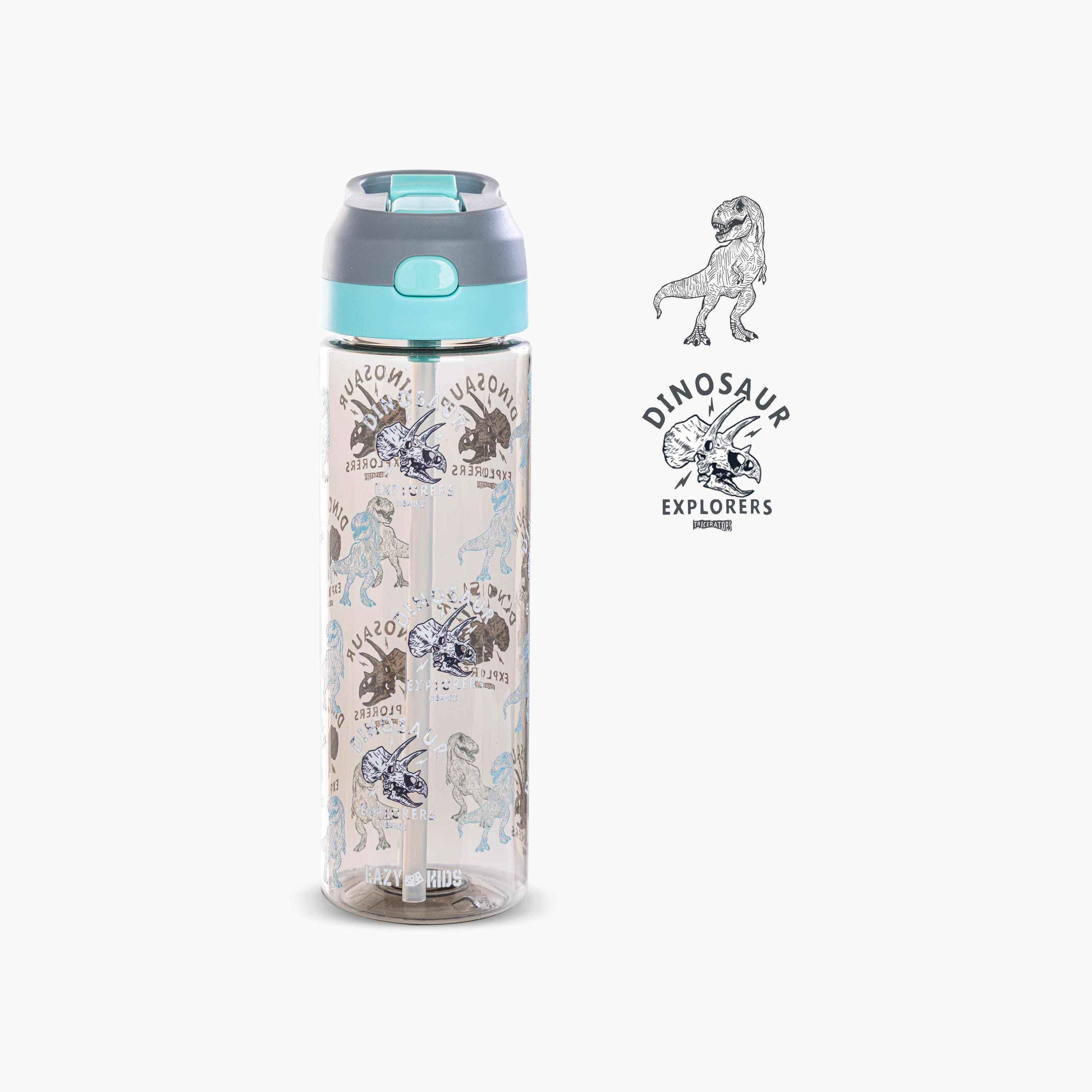 Eazy Kids Tritan Water Bottle with Spray - 750 ml - Dinosaur - Grey-school-waterbottles-image-5