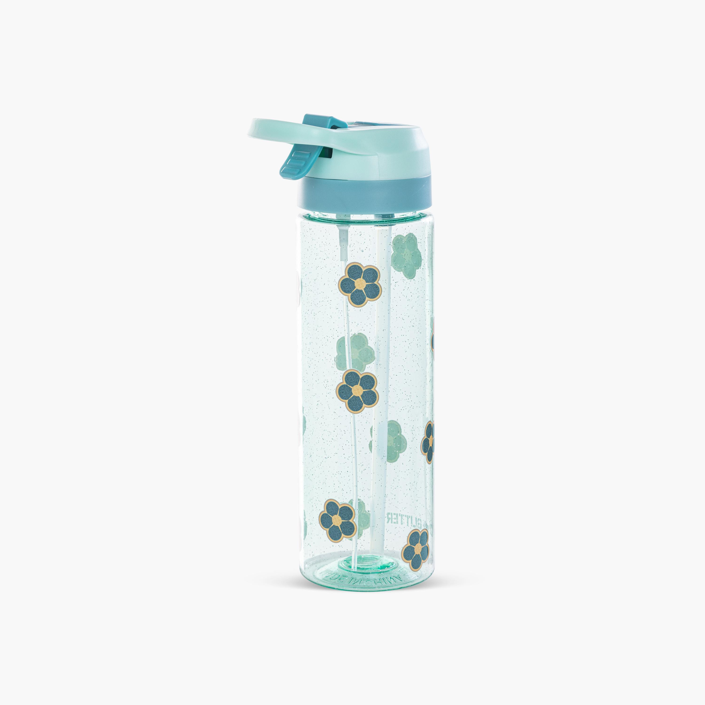 Eazy Kids Tritan Water Bottle with Spray - 750 ml - Floral - Green-school-waterbottles-image-12
