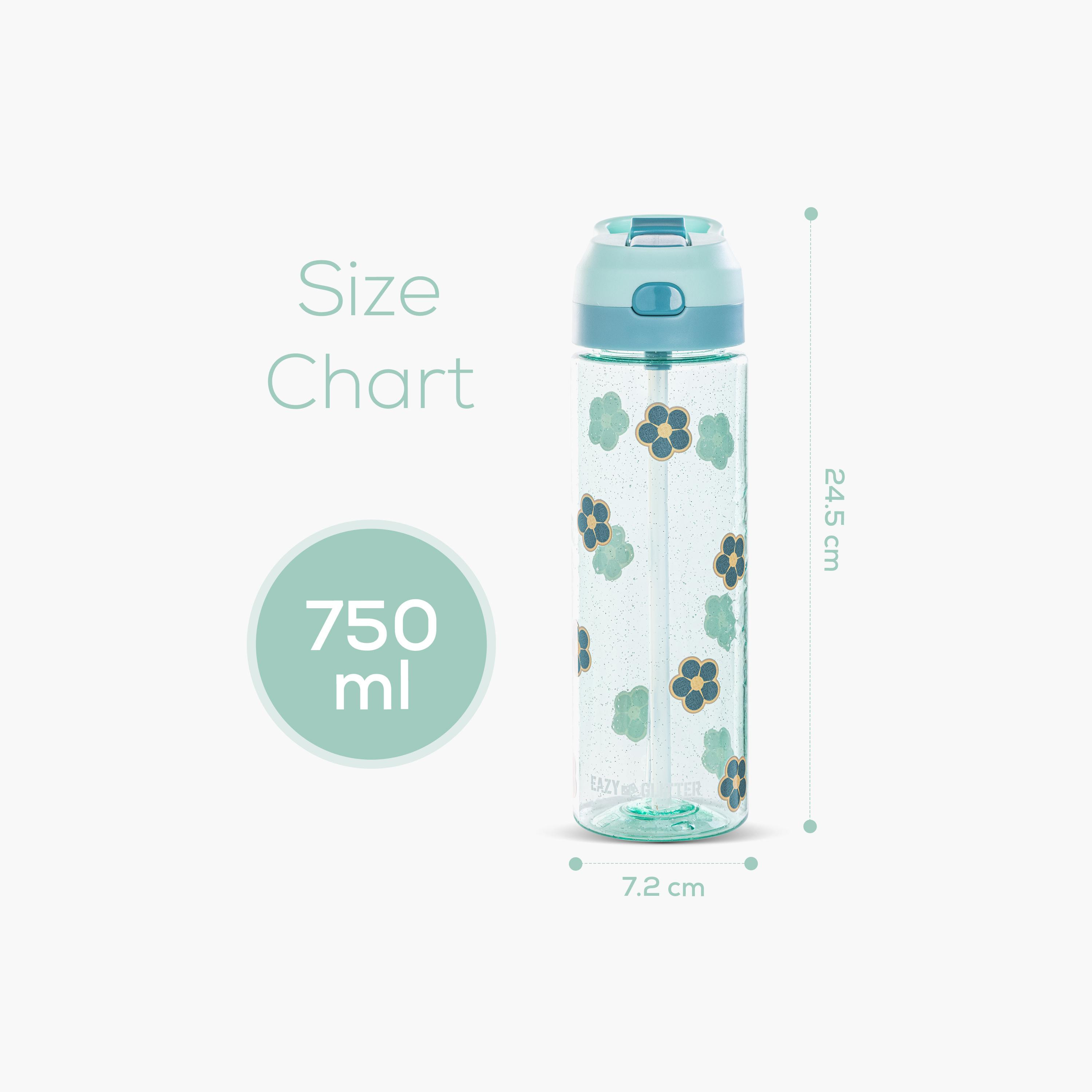 Eazy Kids Tritan Water Bottle with Spray - 750 ml - Floral - Green-school-waterbottles-image-18
