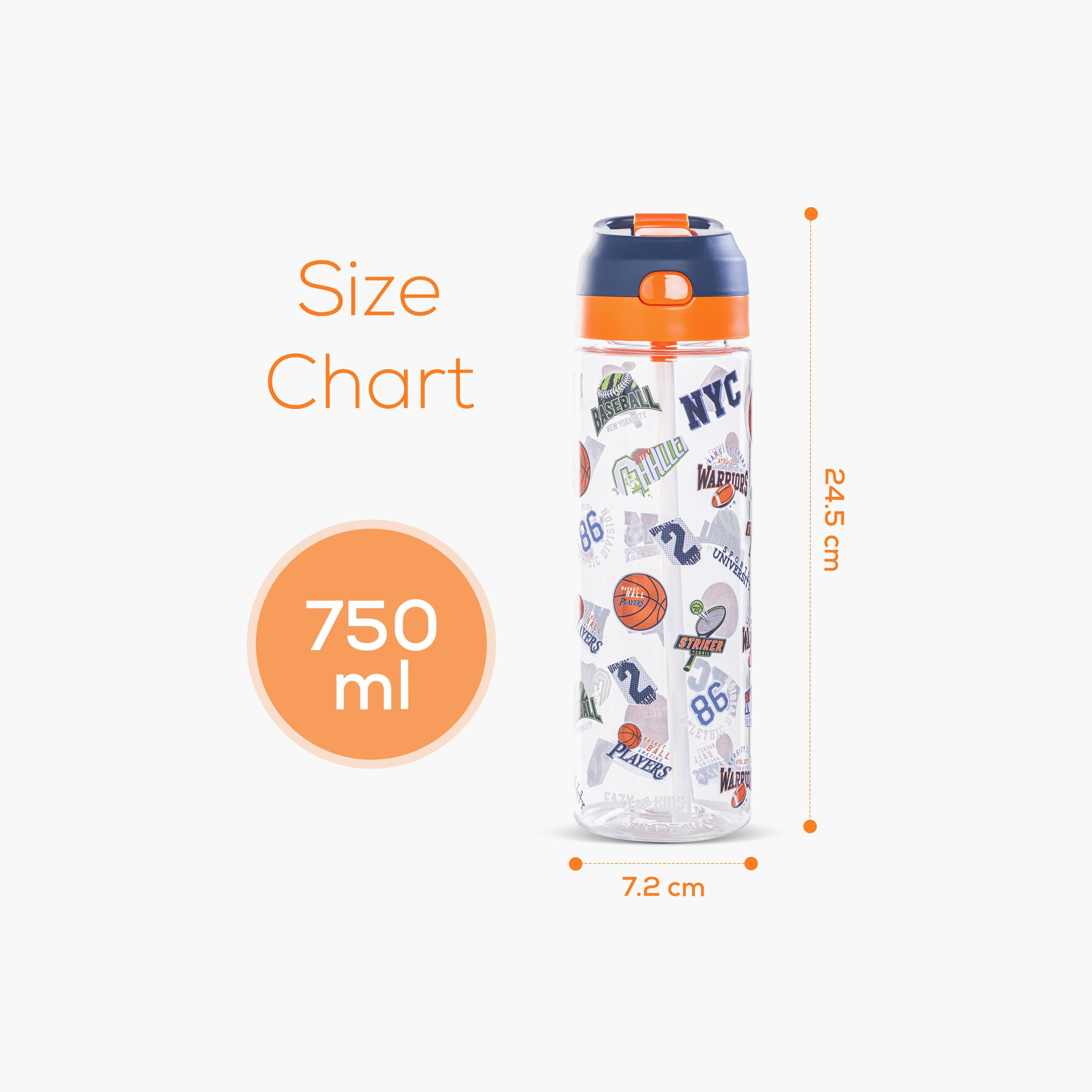 Eazy Kids Tritan Water Bottle with Spray - 750 ml - Basket Ball - Blue-school-waterbottles-image-16