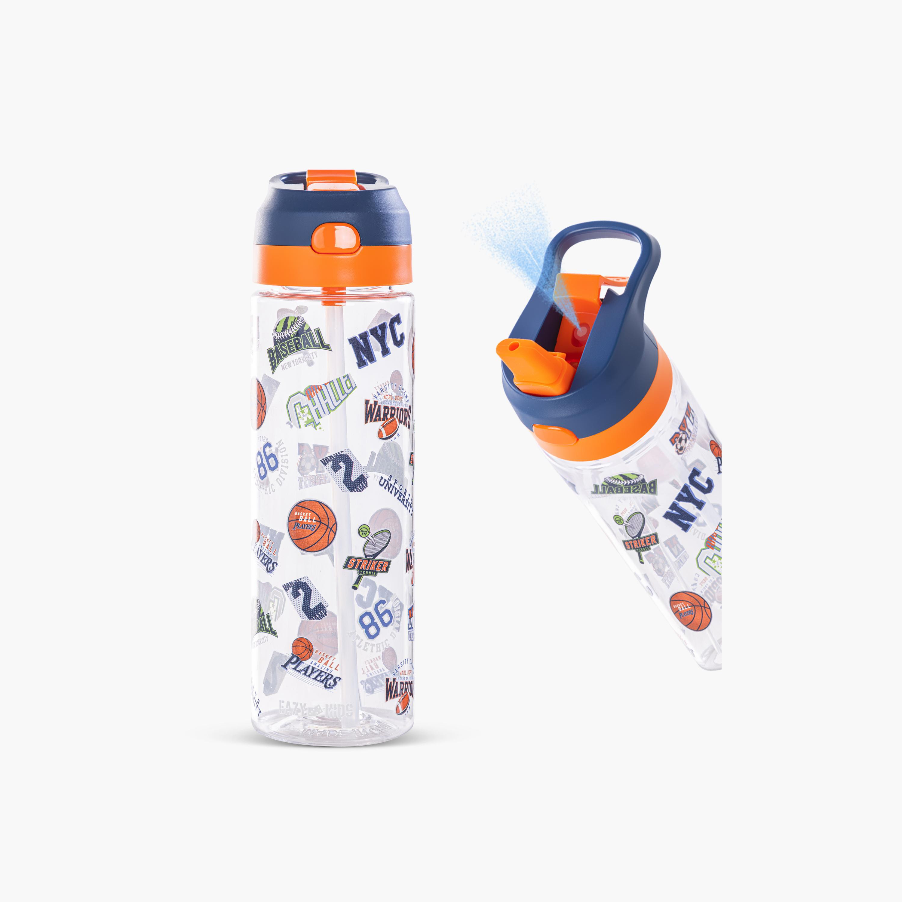 Eazy Kids Tritan Water Bottle with Spray - 750 ml - Basket Ball - Blue-school-waterbottles-image-9