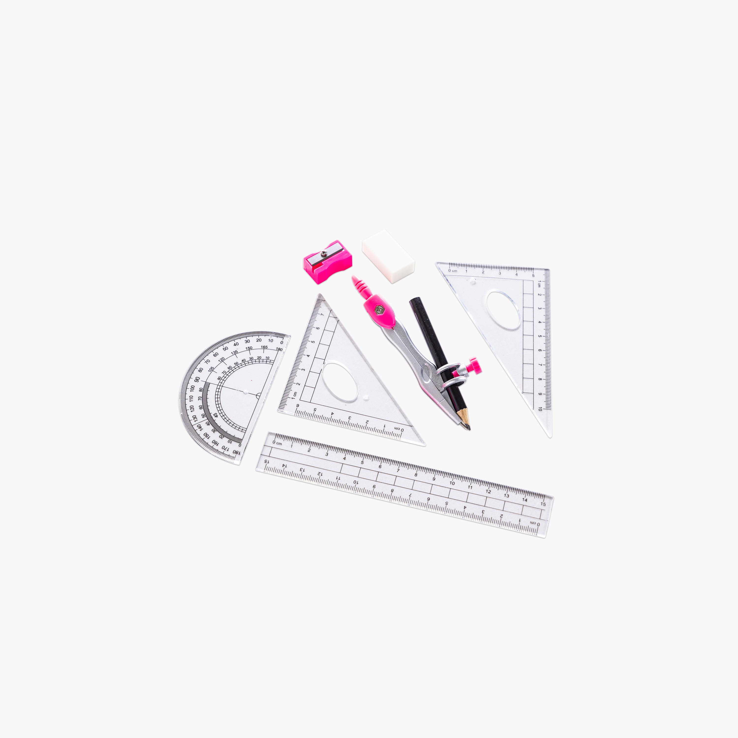Eazy Kids 8-Piece Geometry Box Set with Plastic Case-school-stationery-sets-image-3