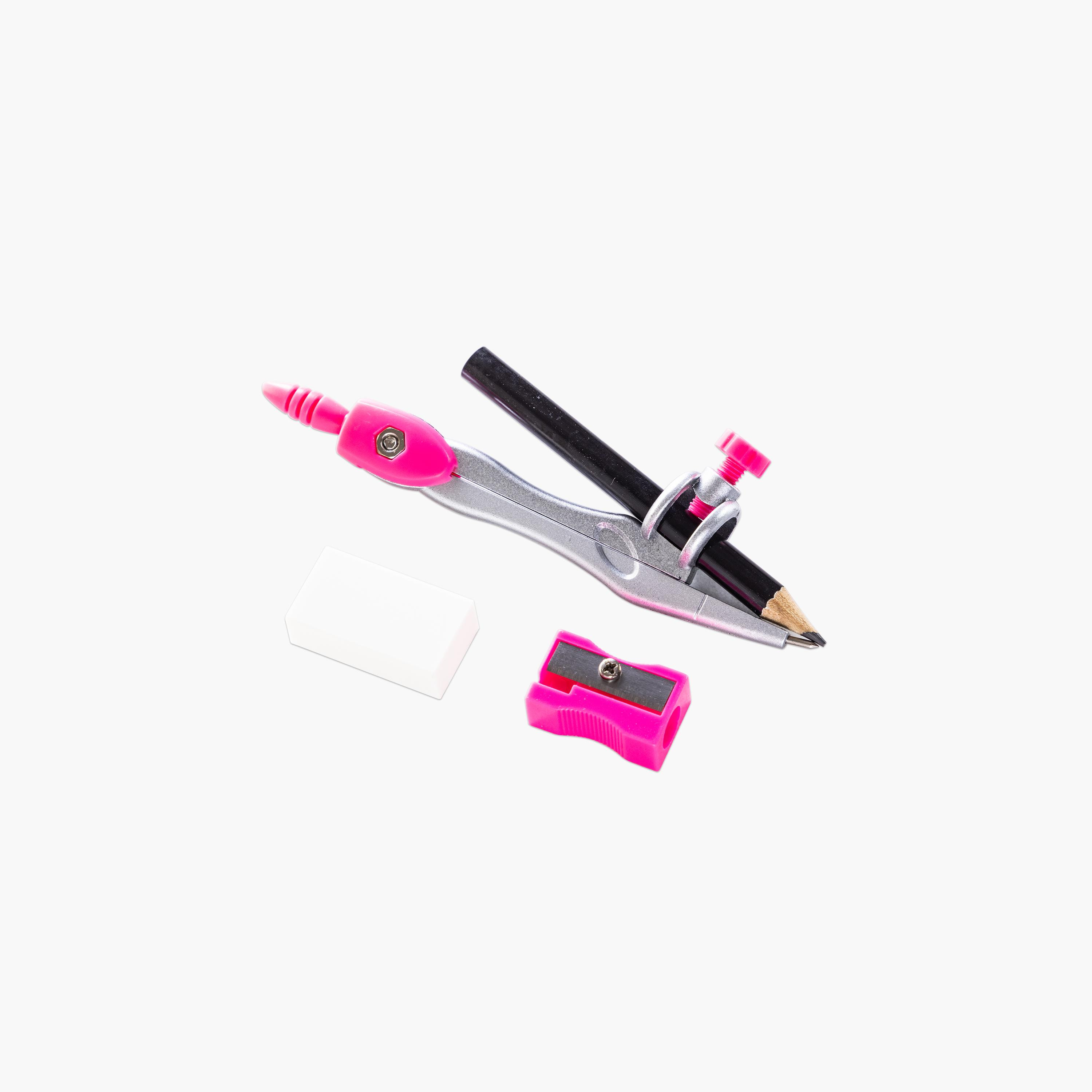مجموعة صندوق هندسي من إيزي كيدز، مكونة من 8 قطع مع علبة بلاستيكية-school-stationery-sets-image-4