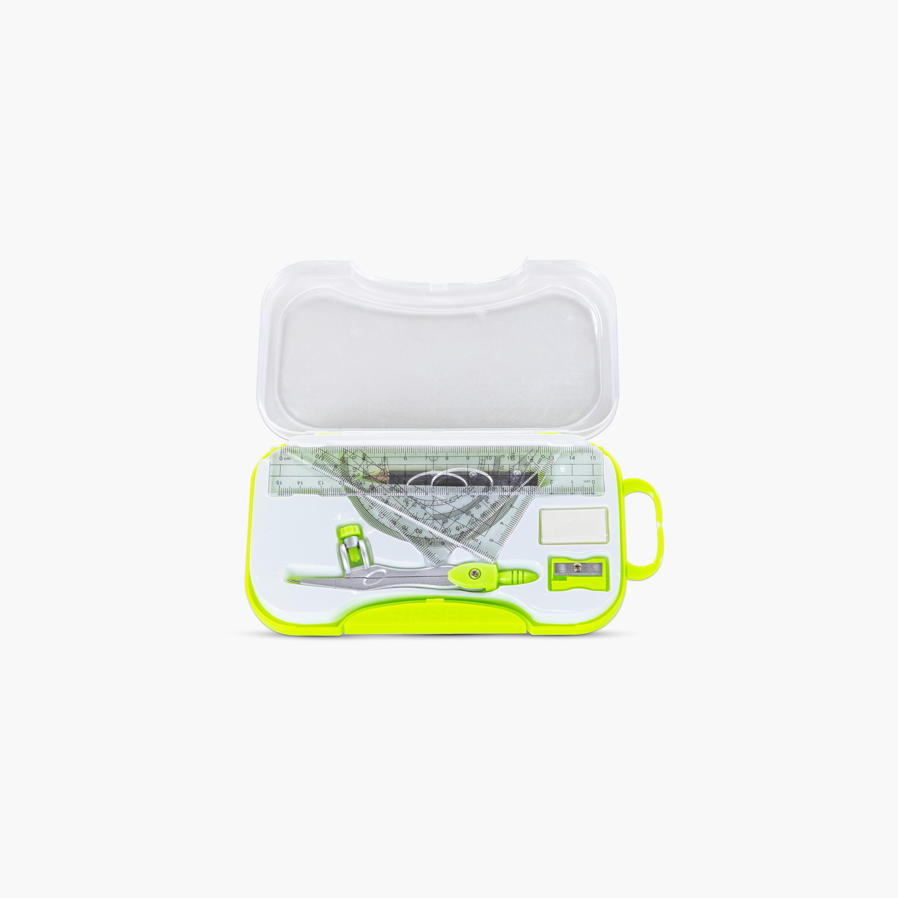مجموعة صندوق هندسي من إيزي كيدز، مكونة من 8 قطع مع علبة بلاستيكية-school-stationery-sets-image-8