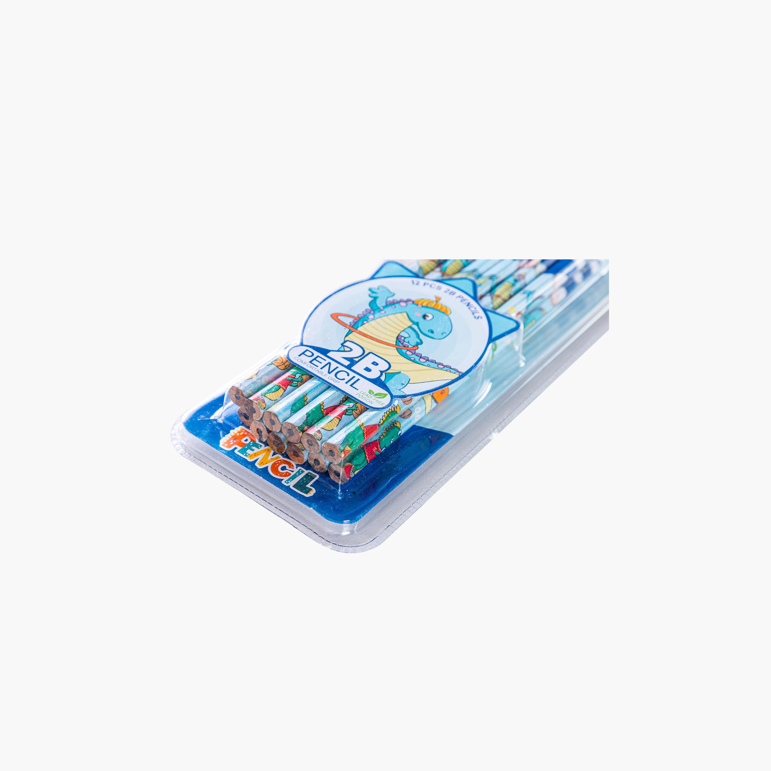 Eazy Kids 12-Piece 2B Pencils with Eraser & Sharpener - Blue-school-stationery-pensandpencils-image-9