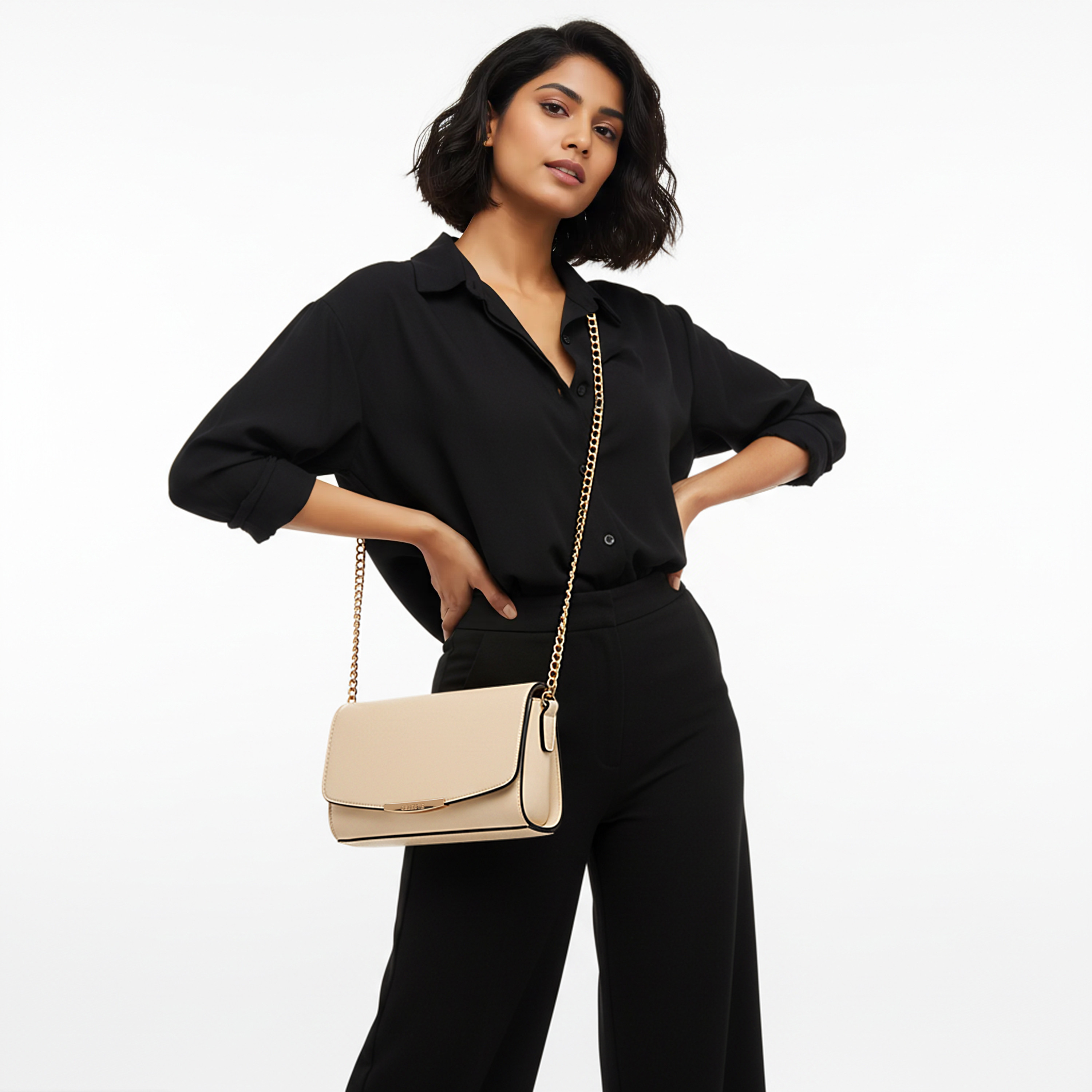 Celeste Monotone Crossbody Bag with Chain Strap-women-bagsandwallets-handbags-image-2
