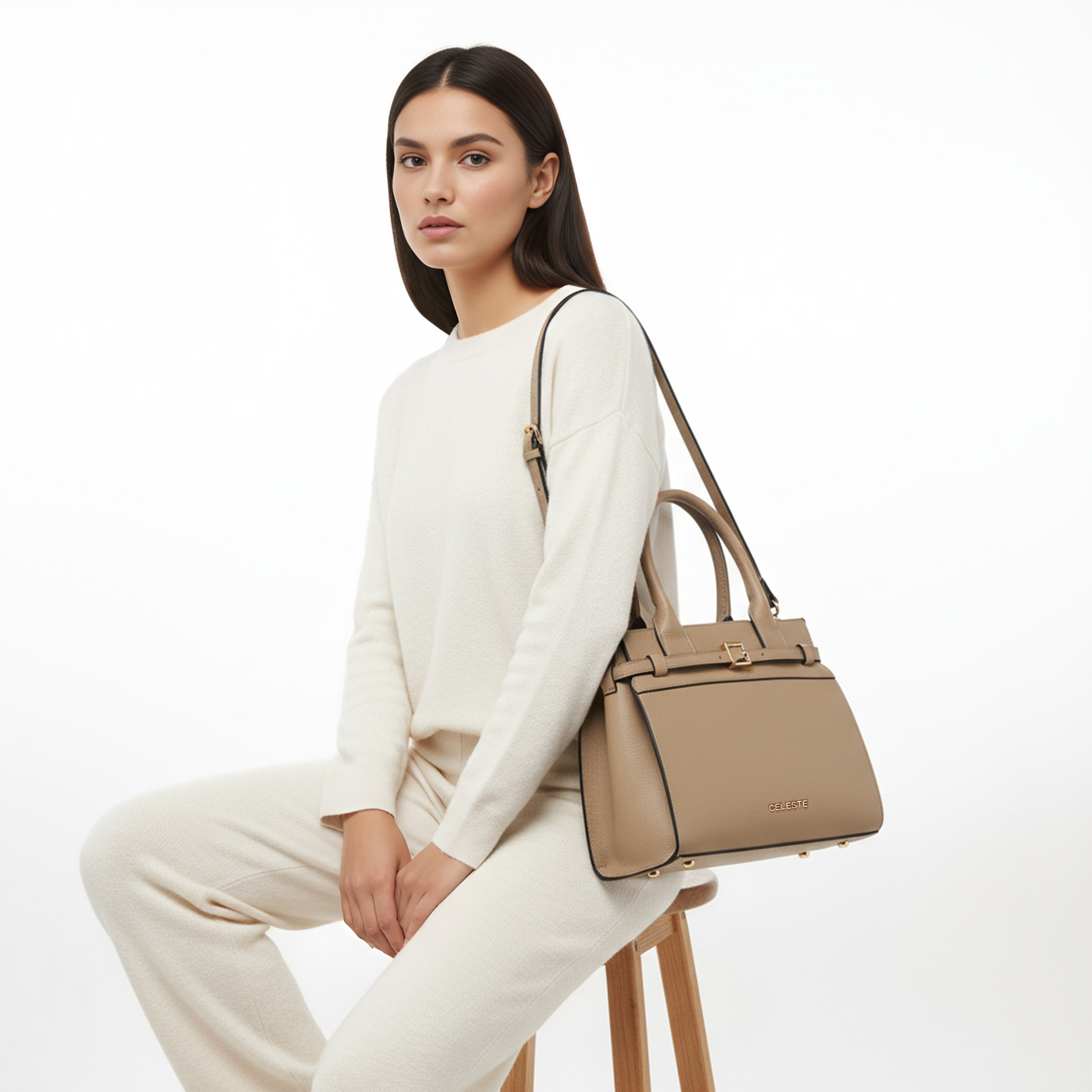 Celeste Solid Tote Bag with Double Handle-women-bagsandwallets-handbags-image-2