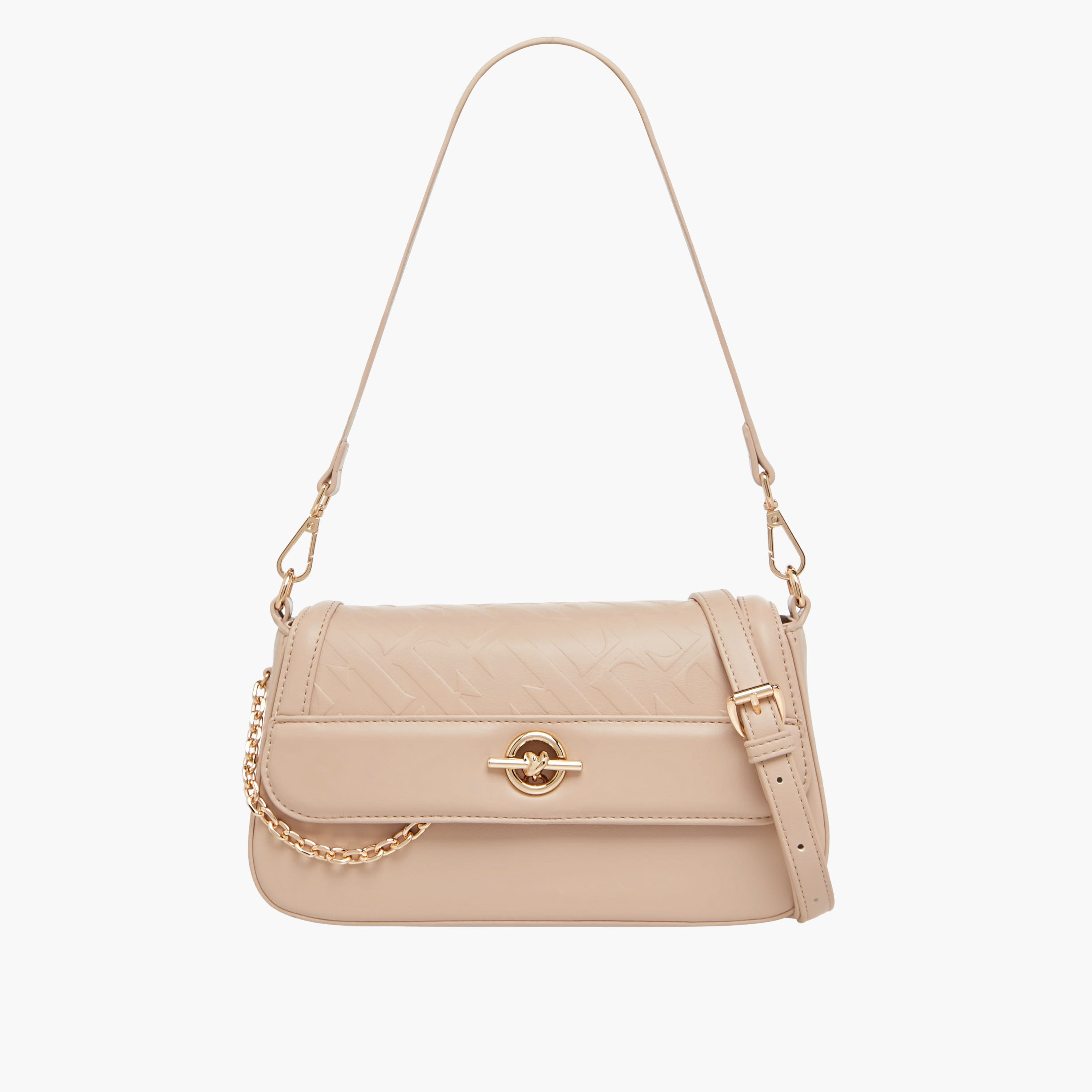 شنطة كروس بودي بنقوش شعار وحزام قابل للفصل من إيل-women-bagsandwallets-handbags-image-1