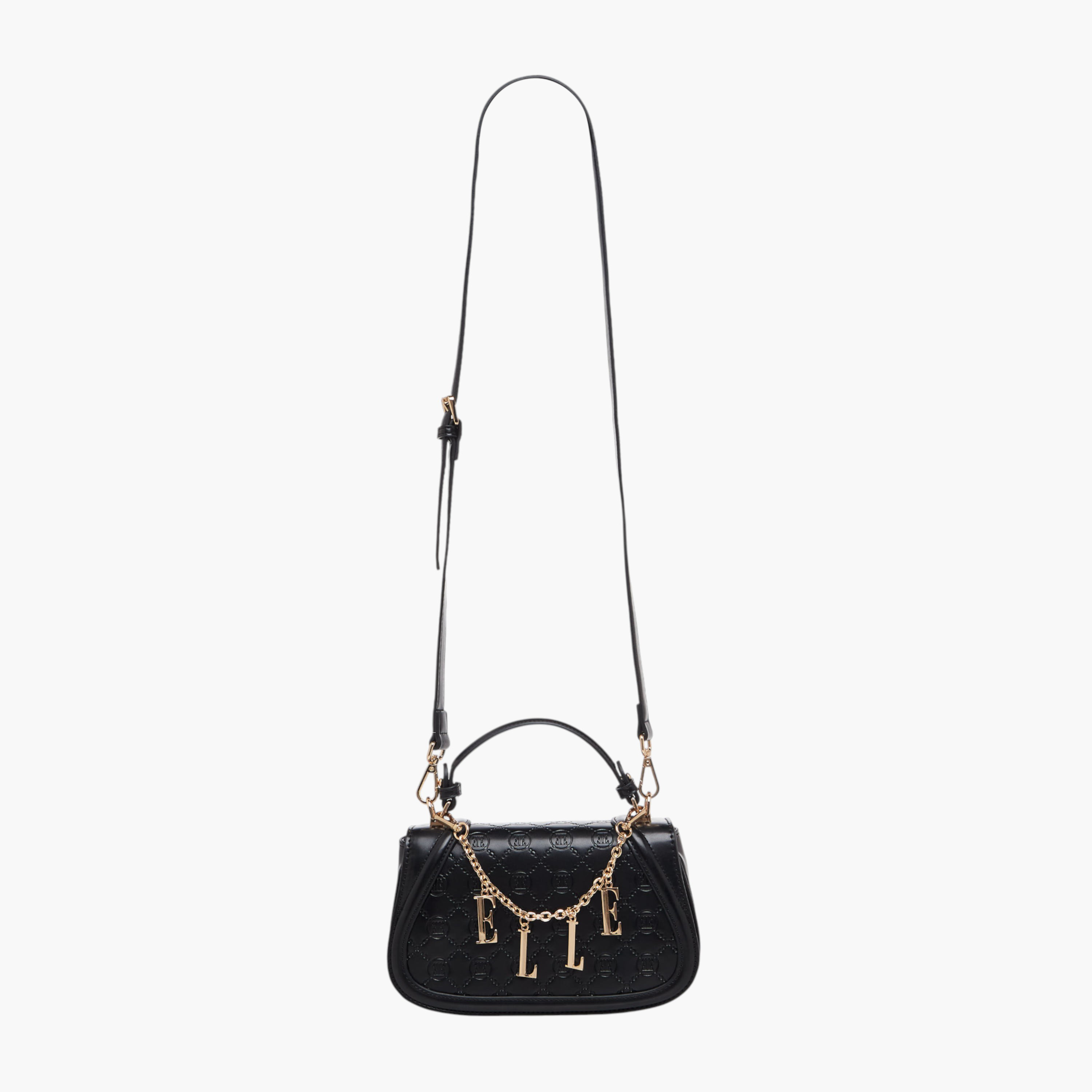 Elle Monogram Embossed Satchel Bag with Metal Accent-women-bagsandwallets-handbags-image-3