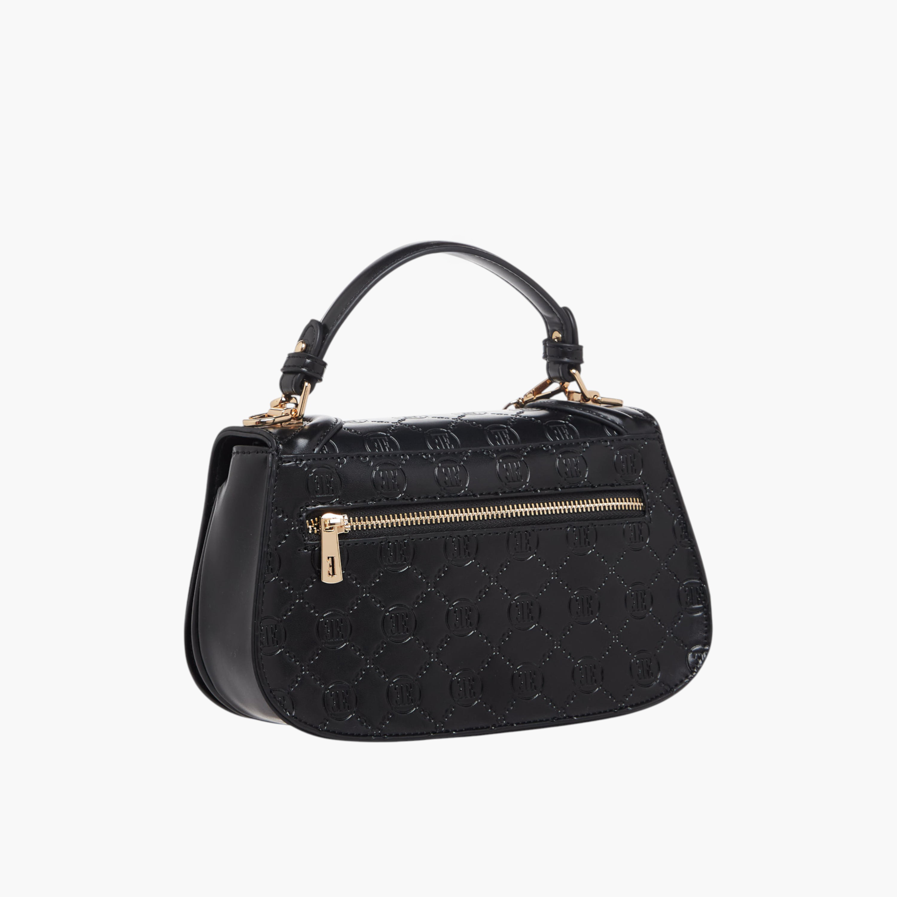 Elle Monogram Embossed Satchel Bag with Metal Accent-women-bagsandwallets-handbags-image-4