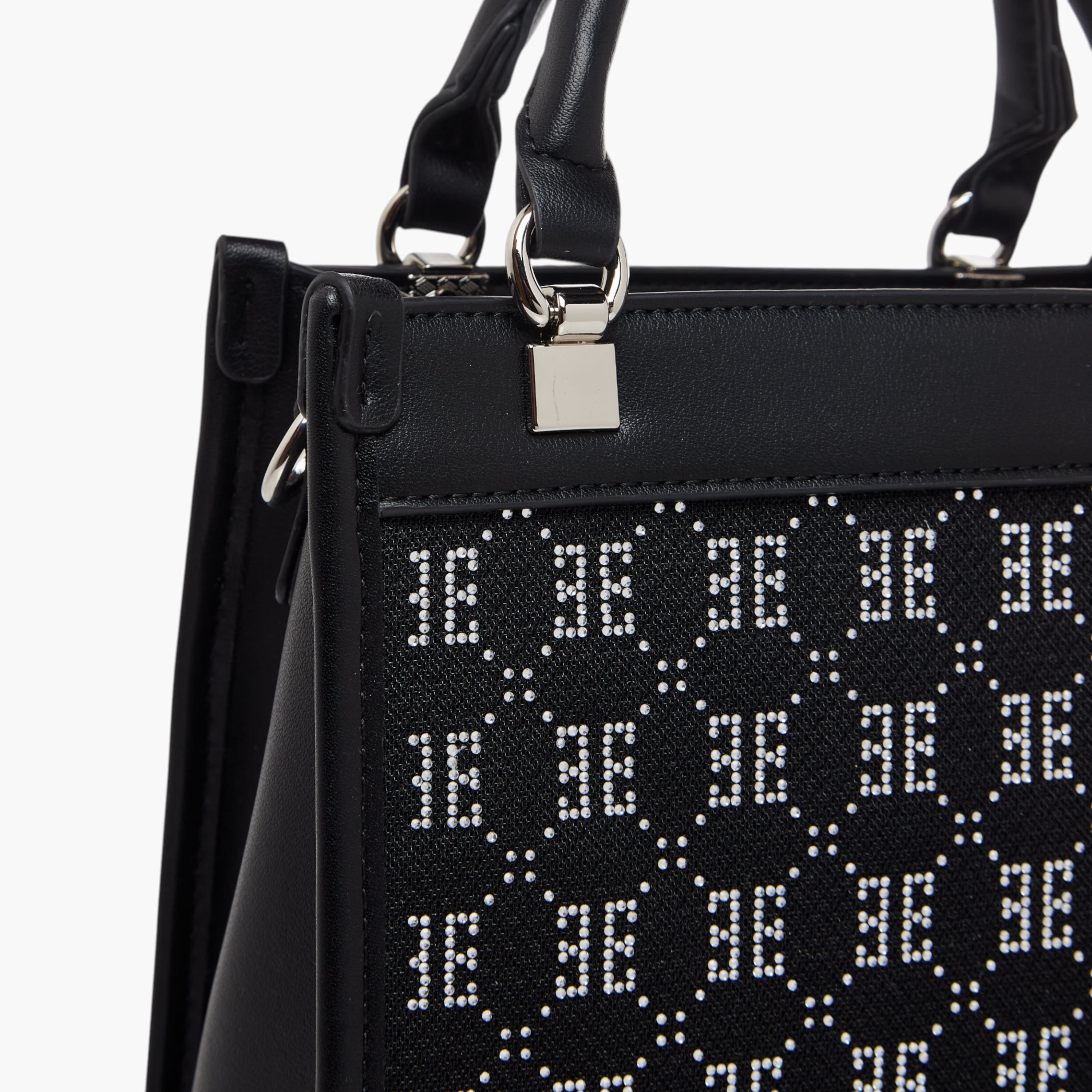 Elle Diamante Embellished Tote Bag with Double Handle-women-bagsandwallets-handbags-image-6