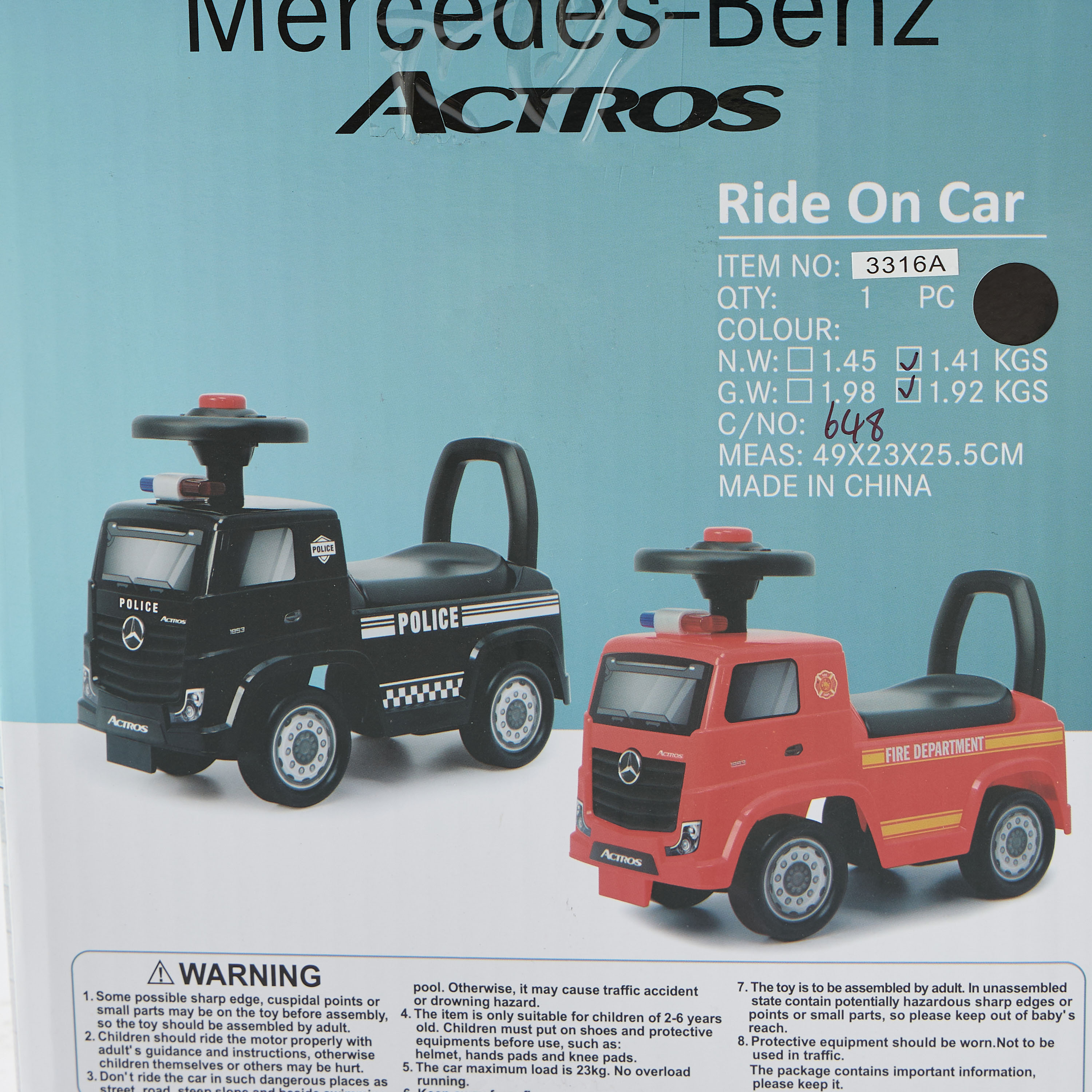 شاحنة آكتروس مرسيدس بينز-toys-outdoor-bikesandrideons-manualrideons-image-1