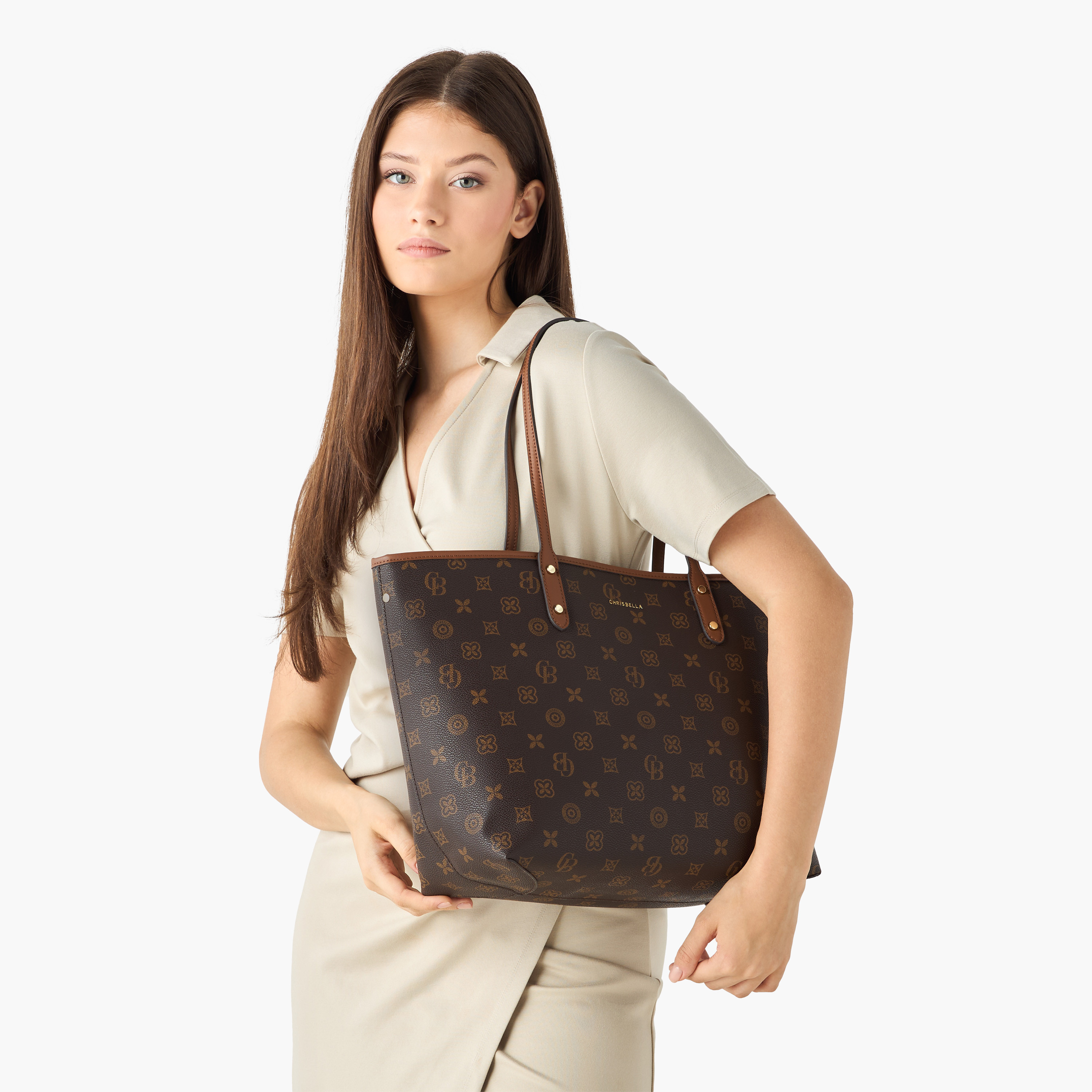 Chrisbella Printed Tote Bag with Top Handles-women-bagsandwallets-handbags-image-2