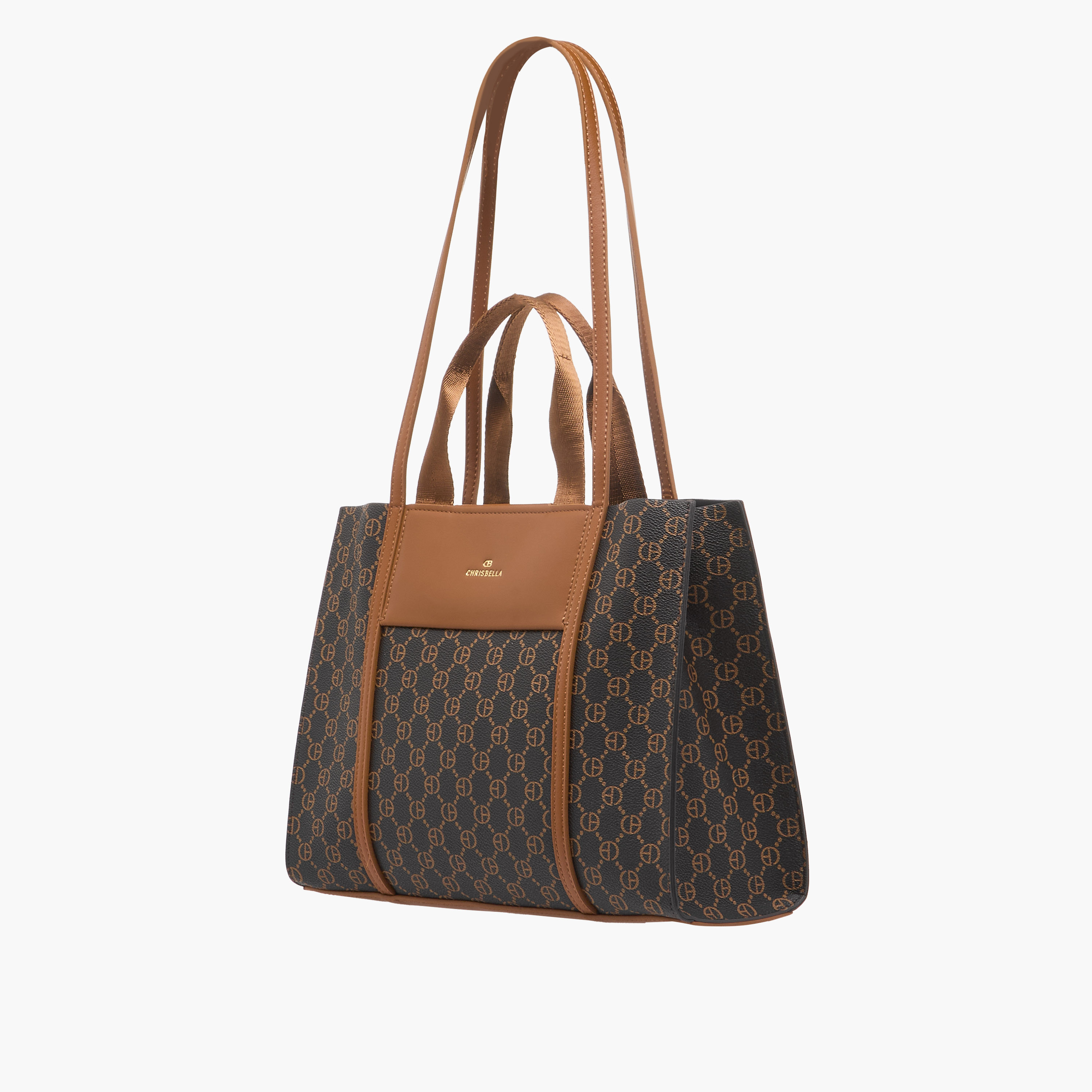 Chrisbella Monogram Print Tote Bag with Top Handles-women-bagsandwallets-handbags-image-4