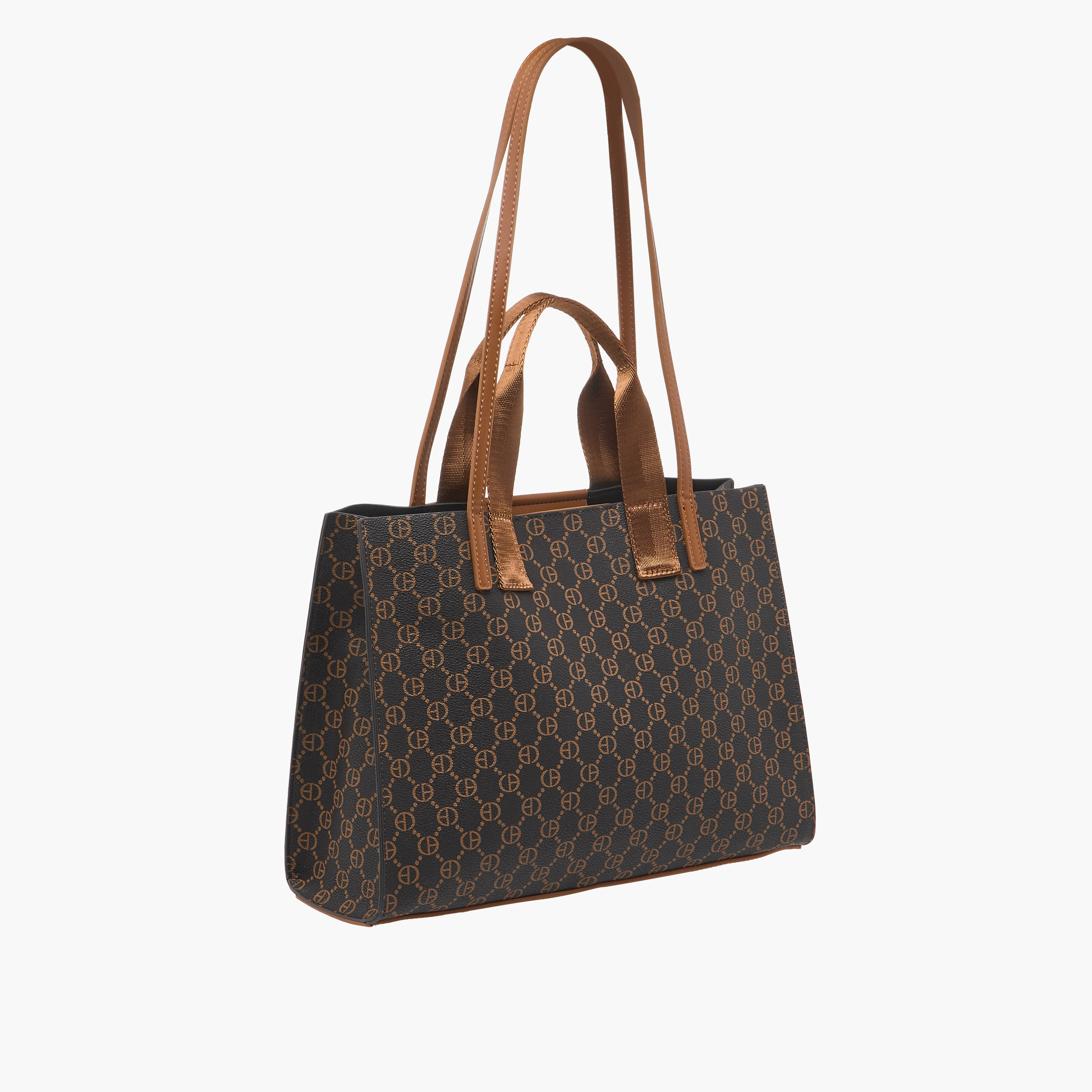 Chrisbella Monogram Print Tote Bag with Top Handles-women-bagsandwallets-handbags-image-5