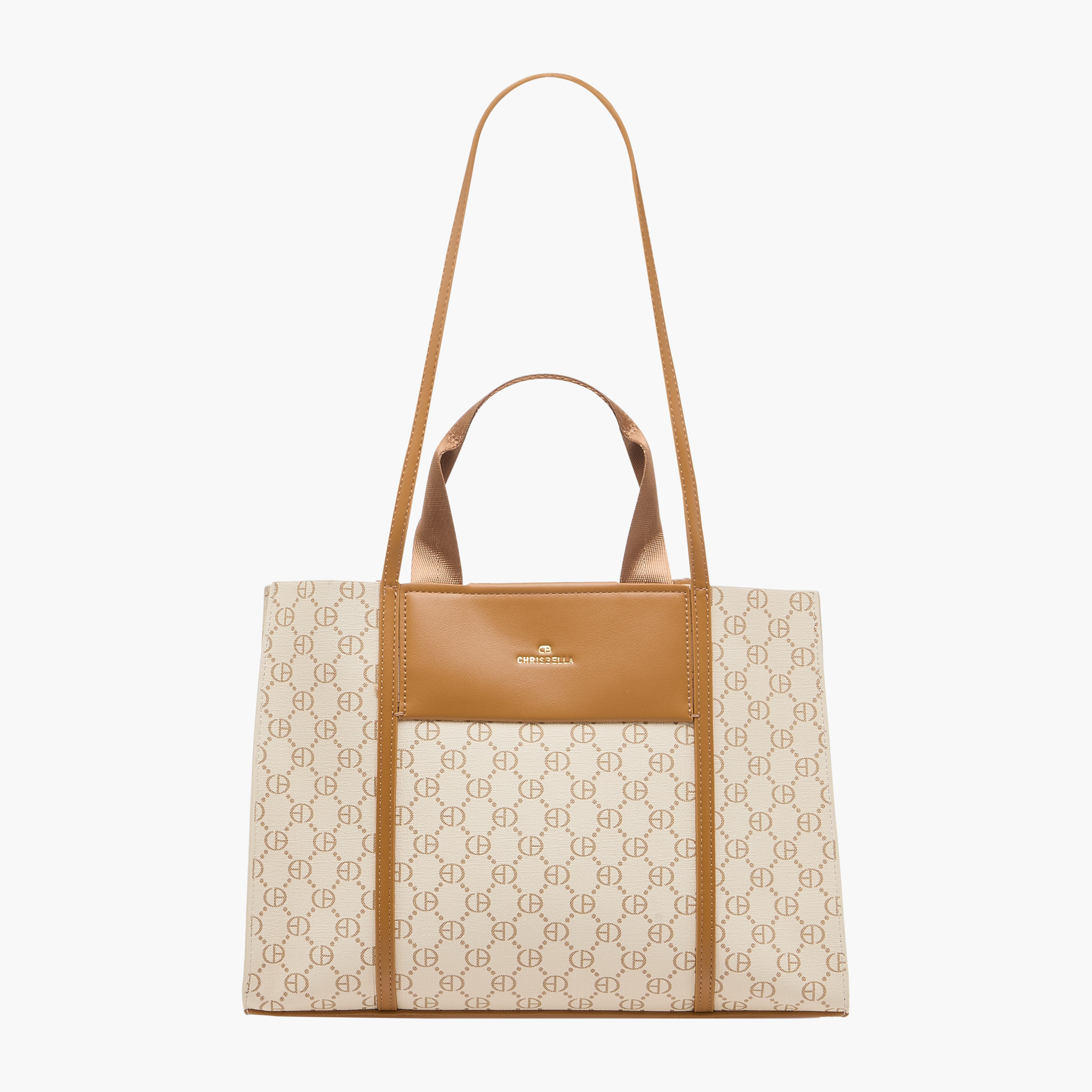 Chrisbella Monogram Print Tote Bag with Top Handles-women-bagsandwallets-handbags-image-3