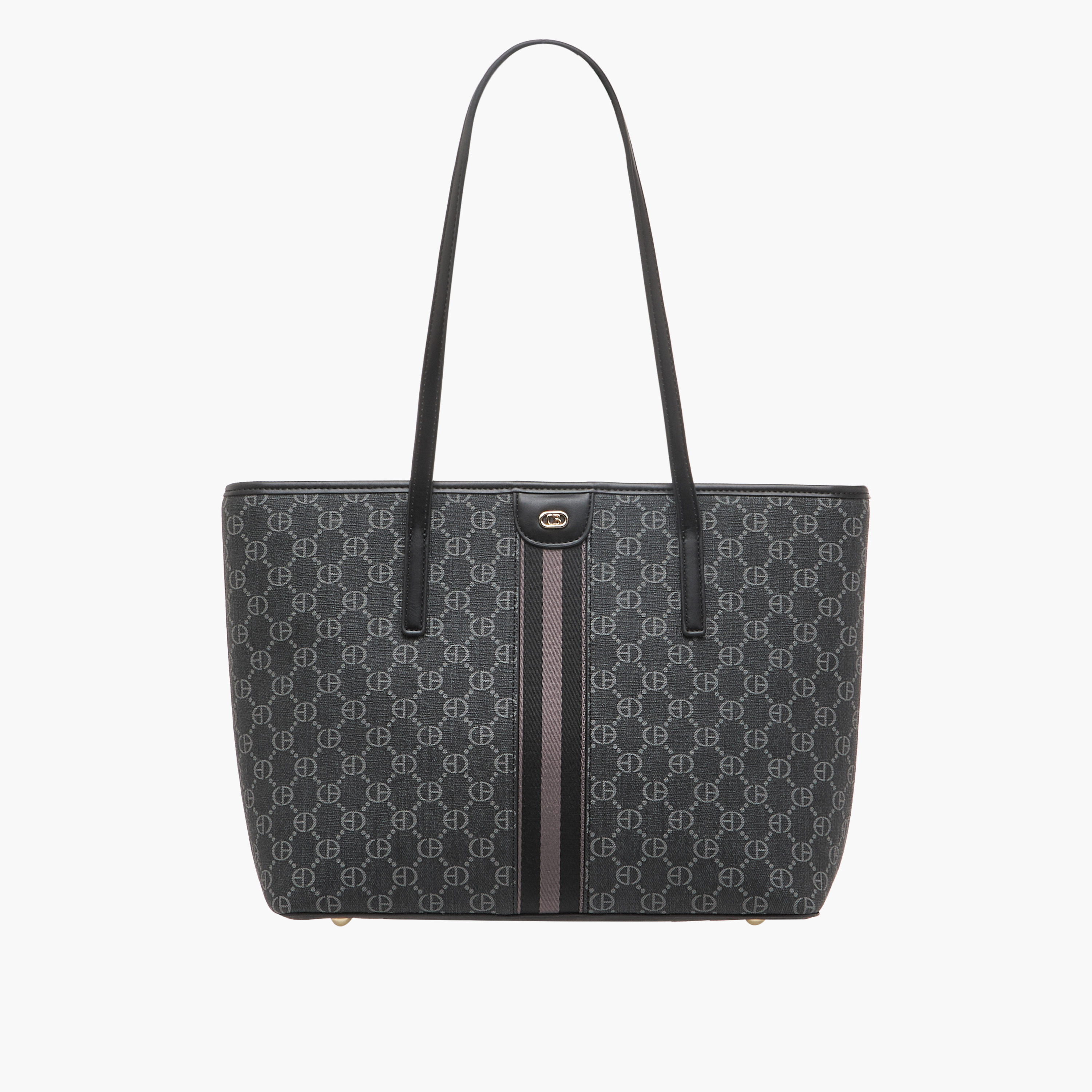Chrisbella Monogram Print Tote Bag with Zip Around Wallet-women-bagsandwallets-handbags-image-3