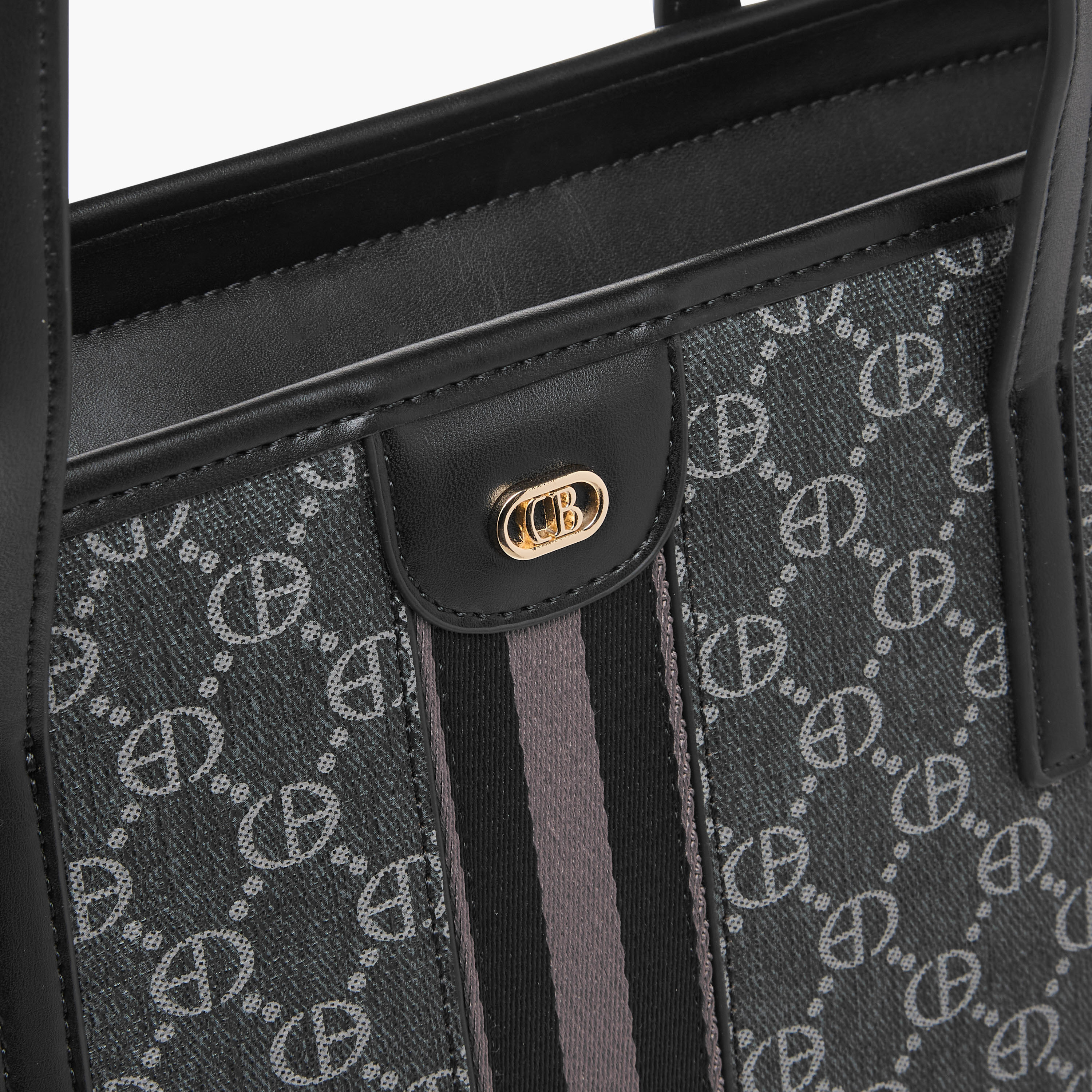 Chrisbella Monogram Print Tote Bag with Zip Around Wallet-women-bagsandwallets-handbags-image-7
