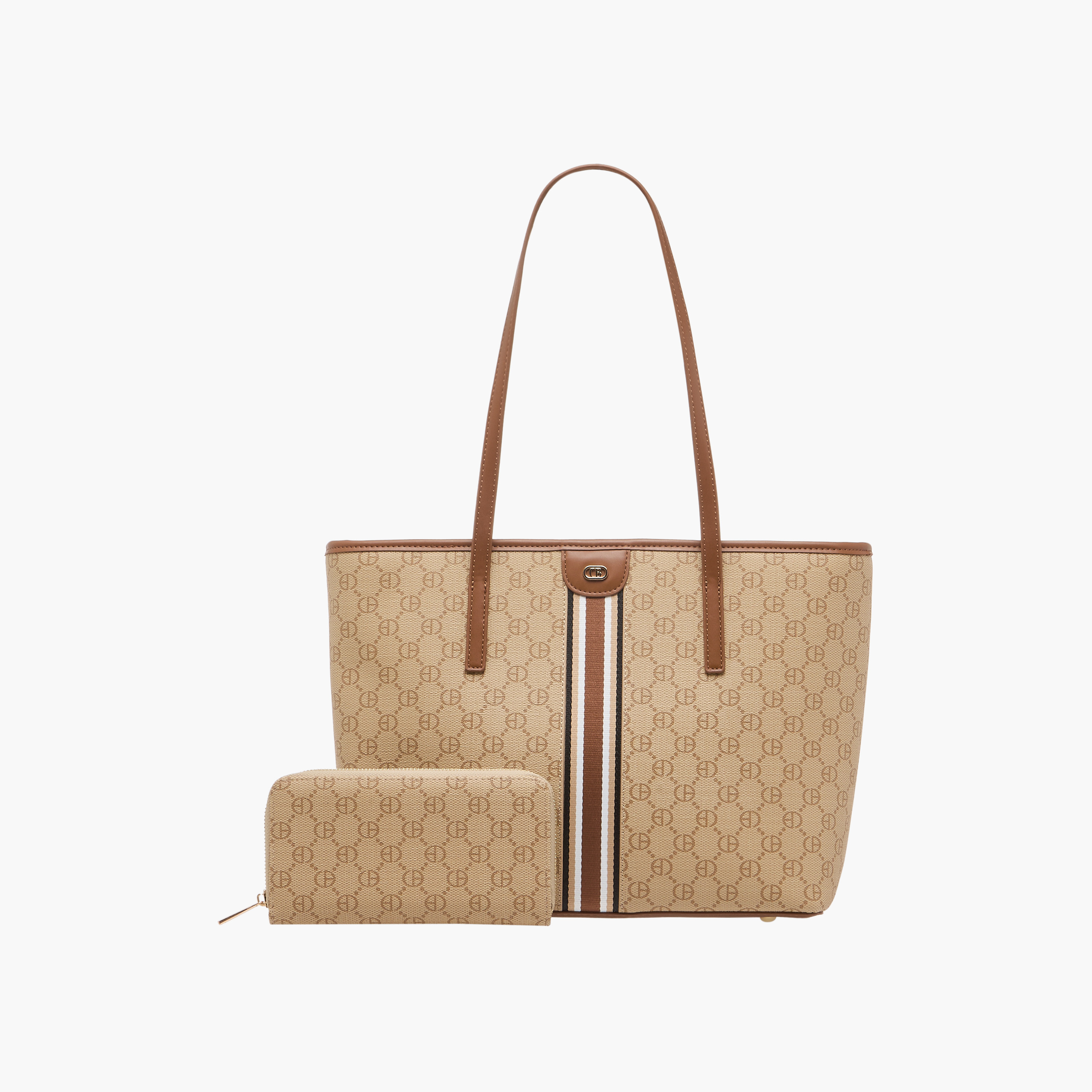 Chrisbella Printed Tote Bag with Wallet-women-bagsandwallets-handbags-image-1