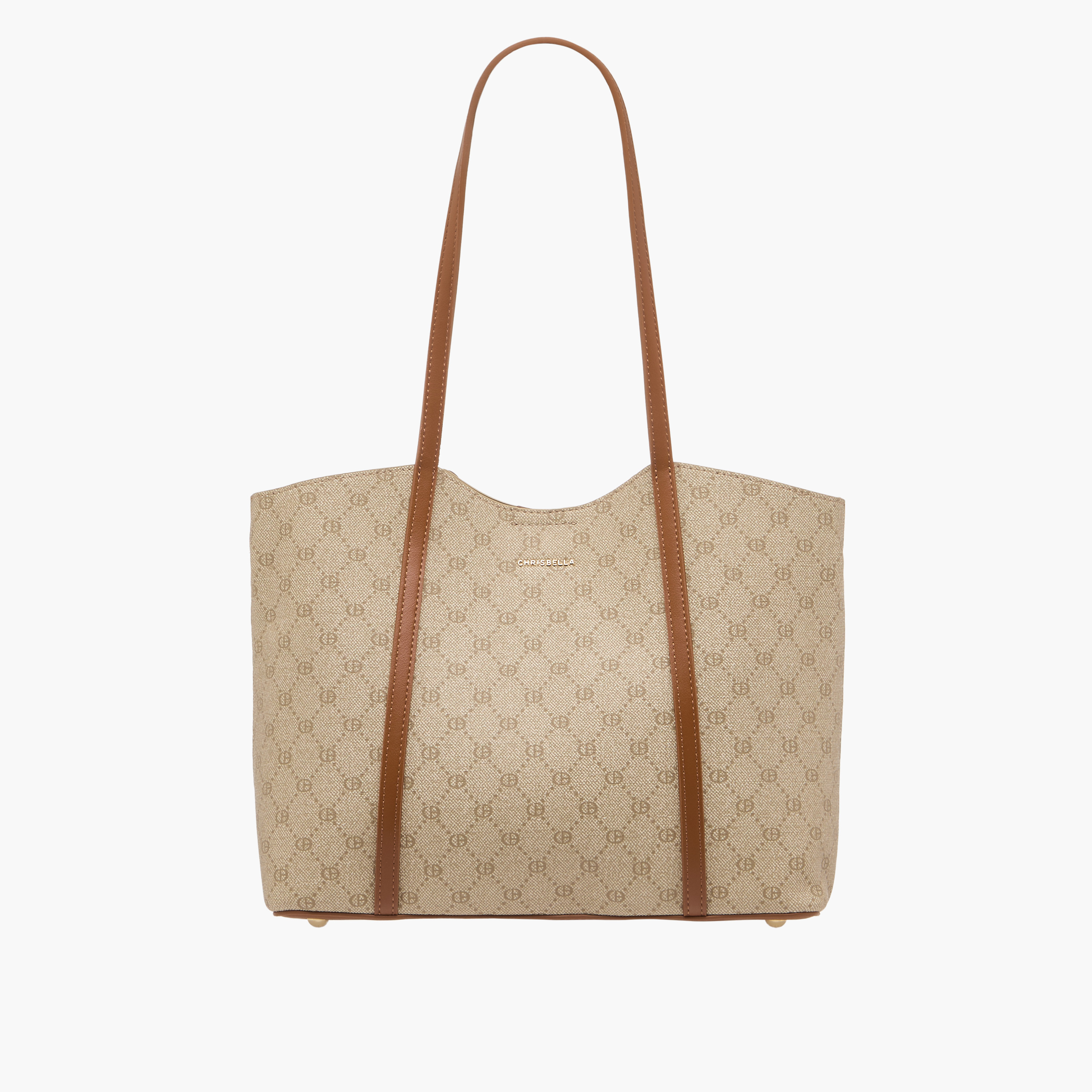 Chrisbella Monogram Print Tote Bag with Zip Around Wallet-women-bagsandwallets-handbags-image-3