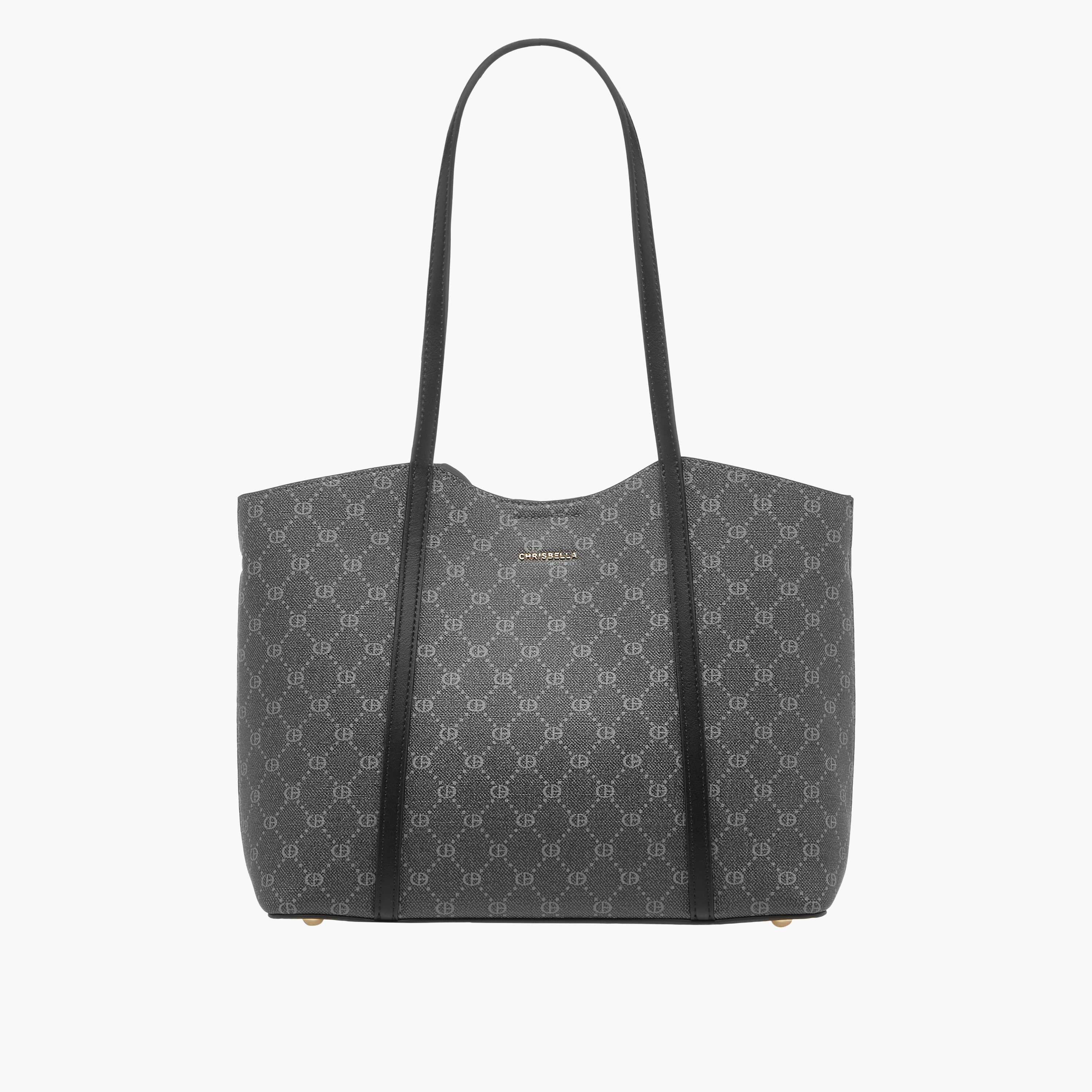 Chrisbella Monogram Print Tote Bag with Zip Around Wallet-women-bagsandwallets-handbags-image-3