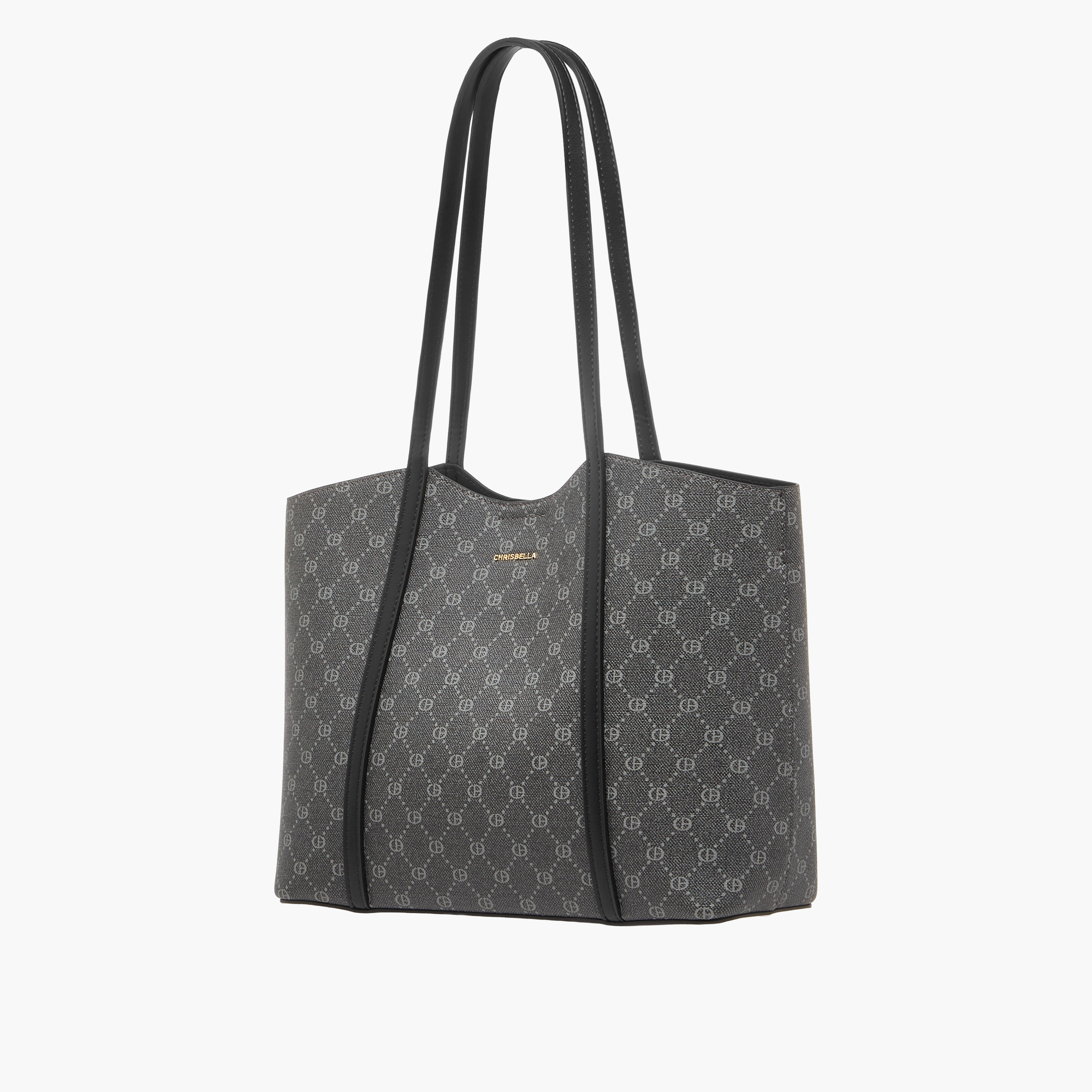 Chrisbella Monogram Print Tote Bag with Zip Around Wallet-women-bagsandwallets-handbags-image-4