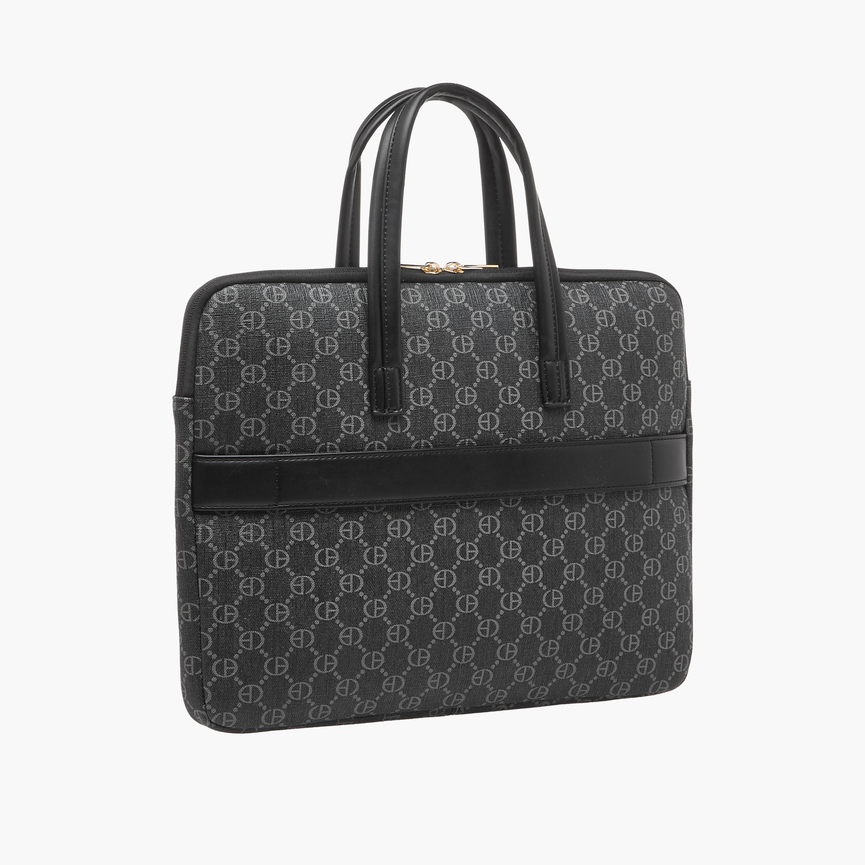 Chrisbella Monogram Print Laptop Bag with Top Handles-women-bagsandwallets-handbags-image-3