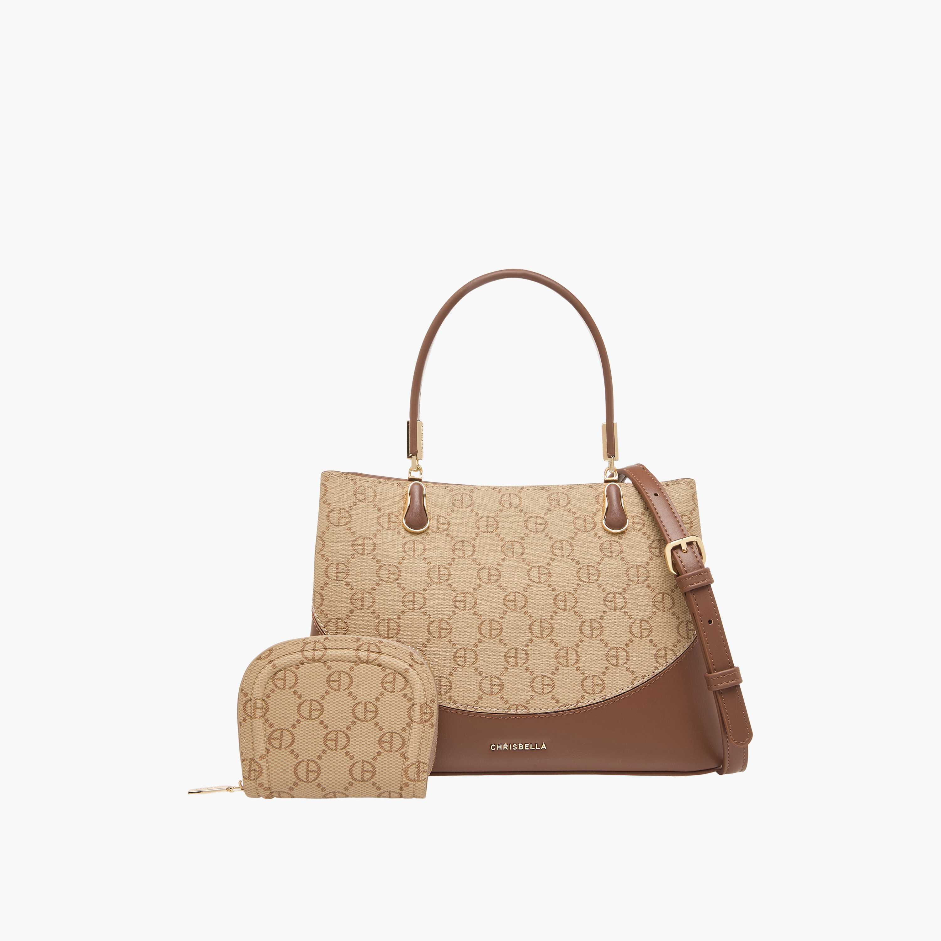 شنطة كروس بودي بسحاب إغلاق وطبعات مونوجرام من كريسبيلا-women-bagsandwallets-handbags-image-1
