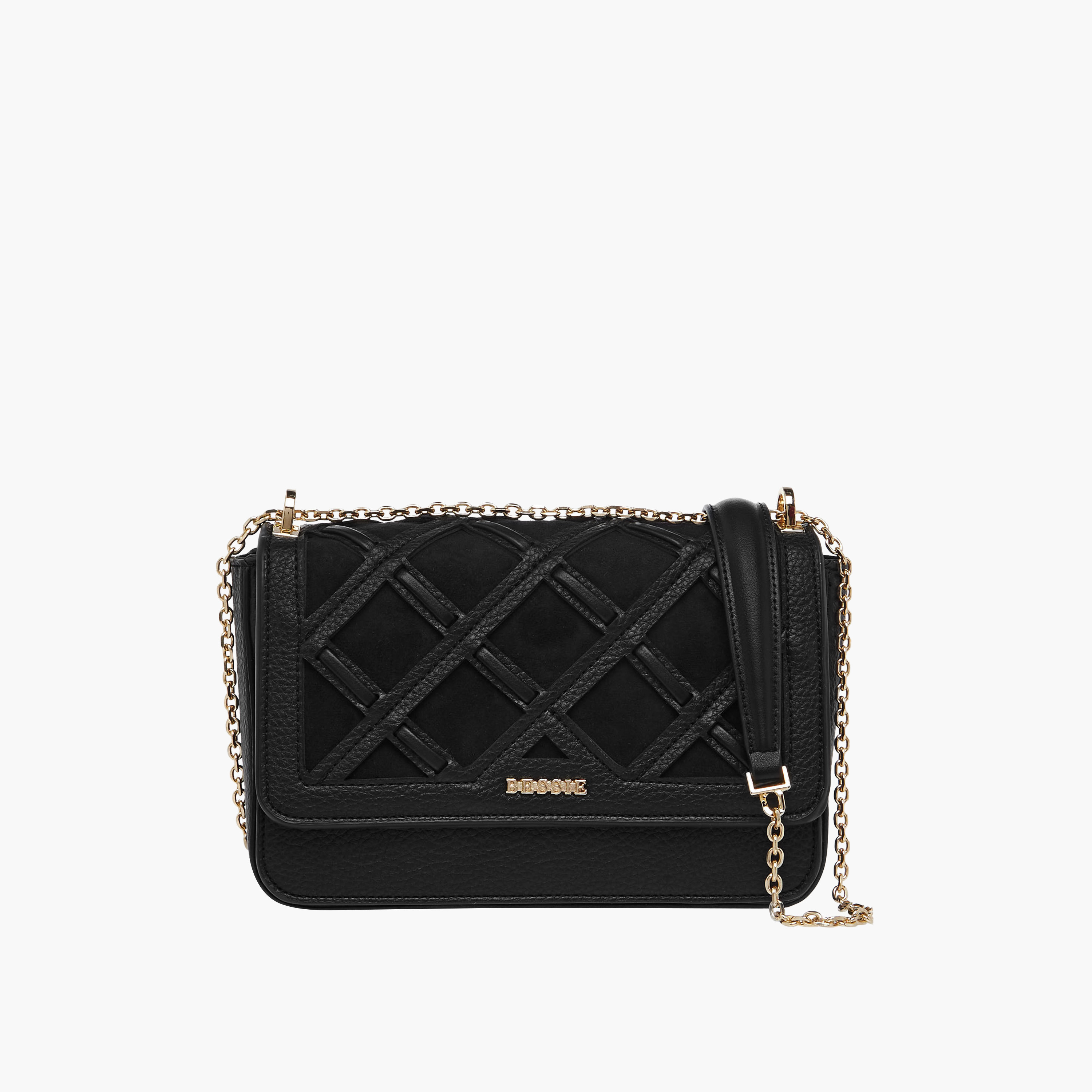 شنطة كروس بودي بارزة الملمس بطية إغلاق من بيسي لندن-women-bagsandwallets-handbags-image-1