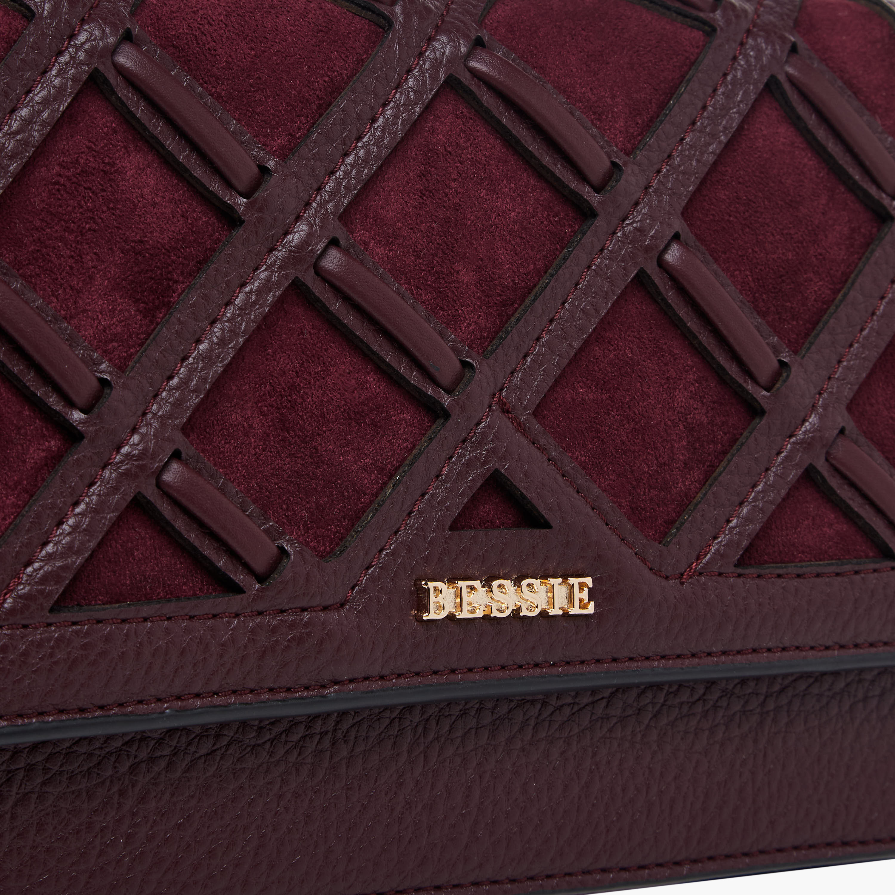 Bessie London Checked Detail Crossbody Bag with Chain Strap-women-bagsandwallets-handbags-image-5