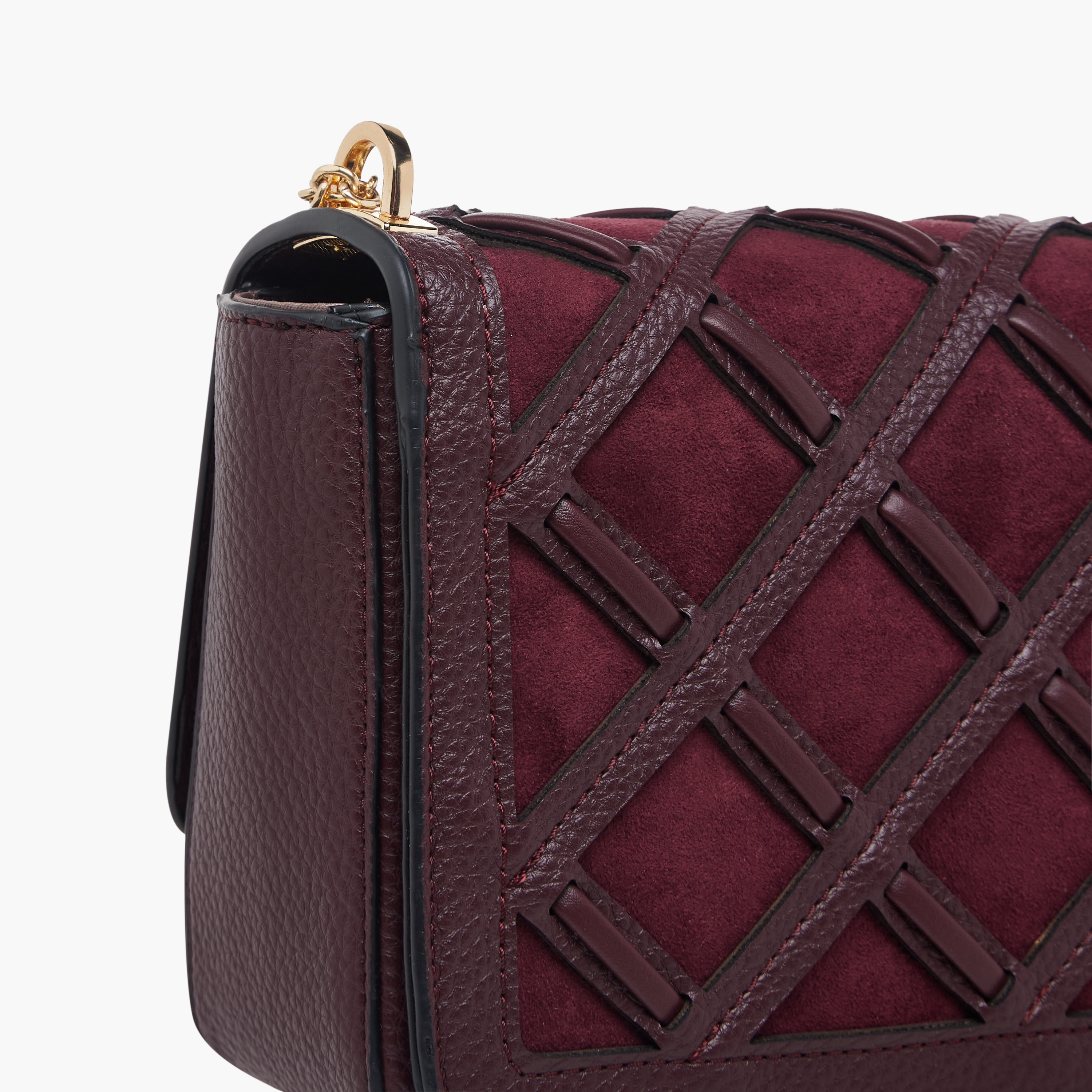 Bessie London Checked Detail Crossbody Bag with Chain Strap-women-bagsandwallets-handbags-image-6