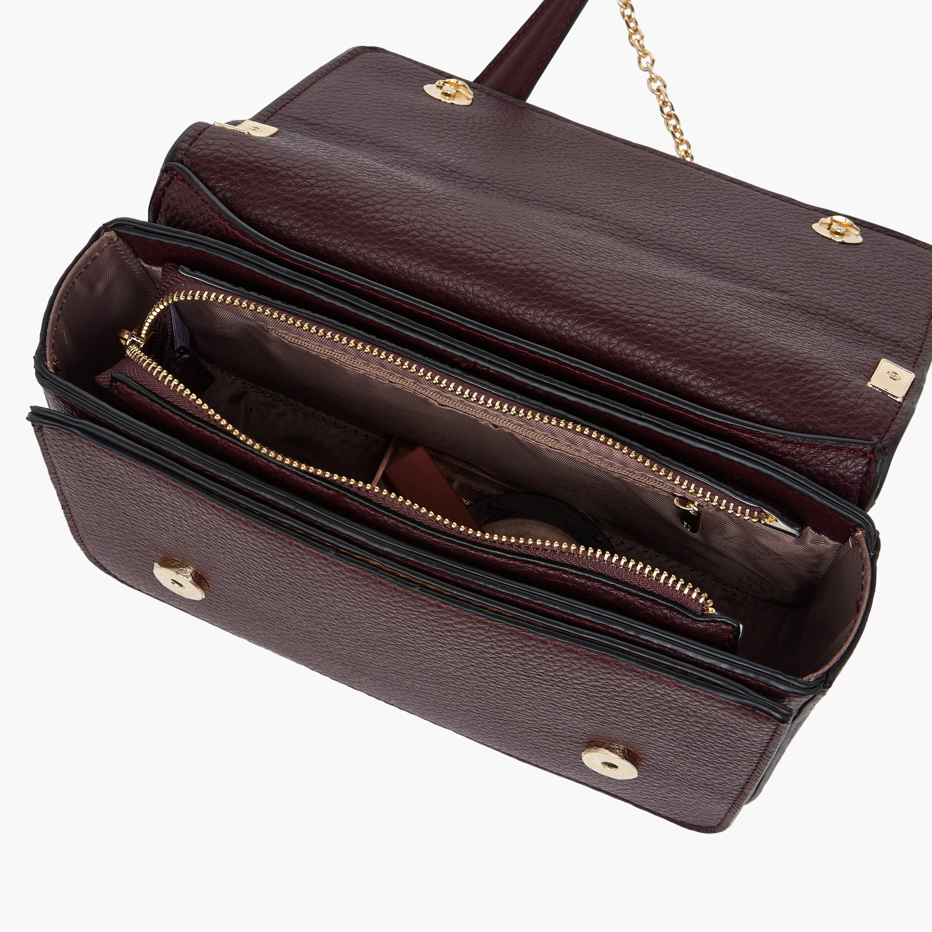 Bessie London Checked Detail Crossbody Bag with Chain Strap-women-bagsandwallets-handbags-image-8