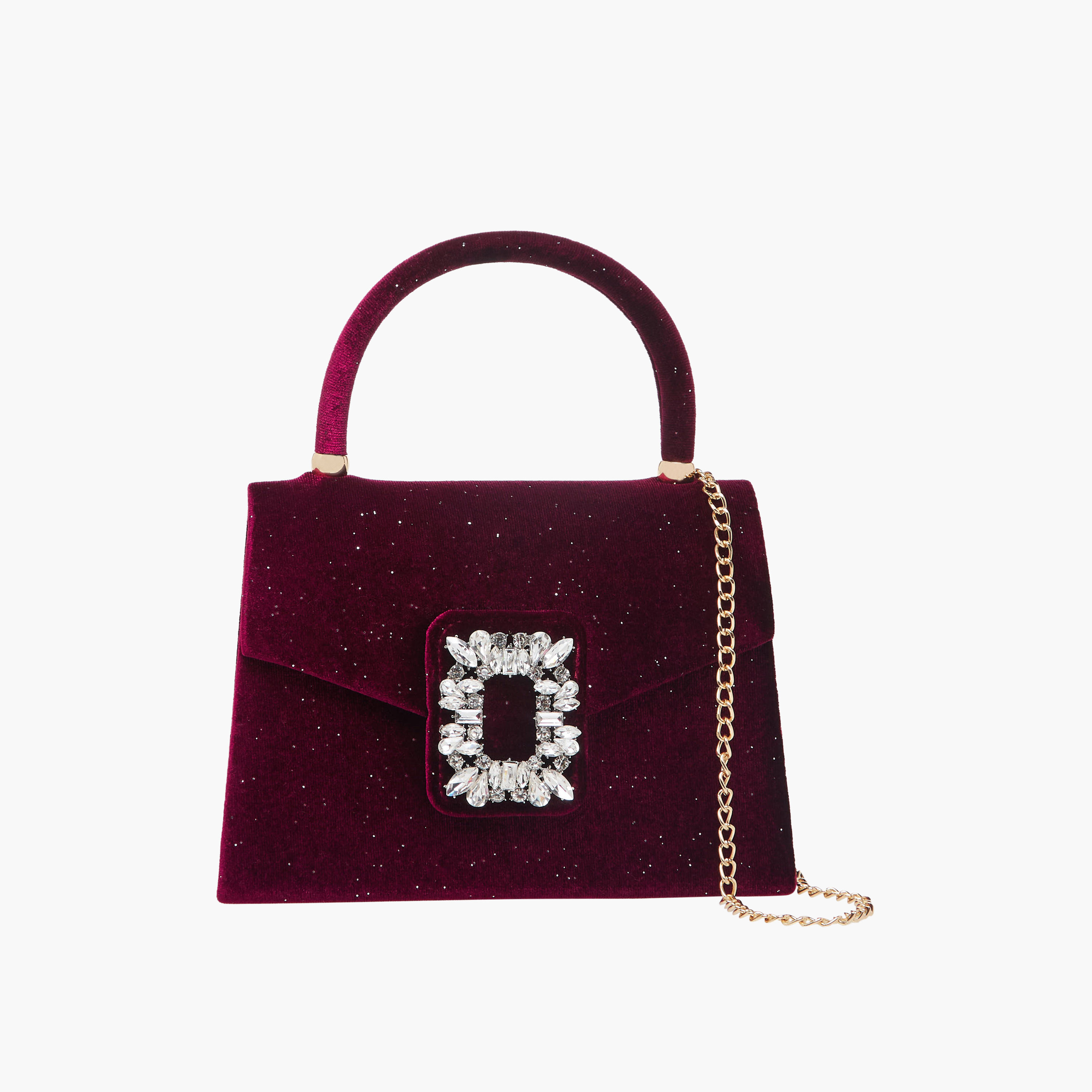 Bessie London Embellished Crossbody Bag with Detachable Chain Strap-women-bagsandwallets-handbags-image-1