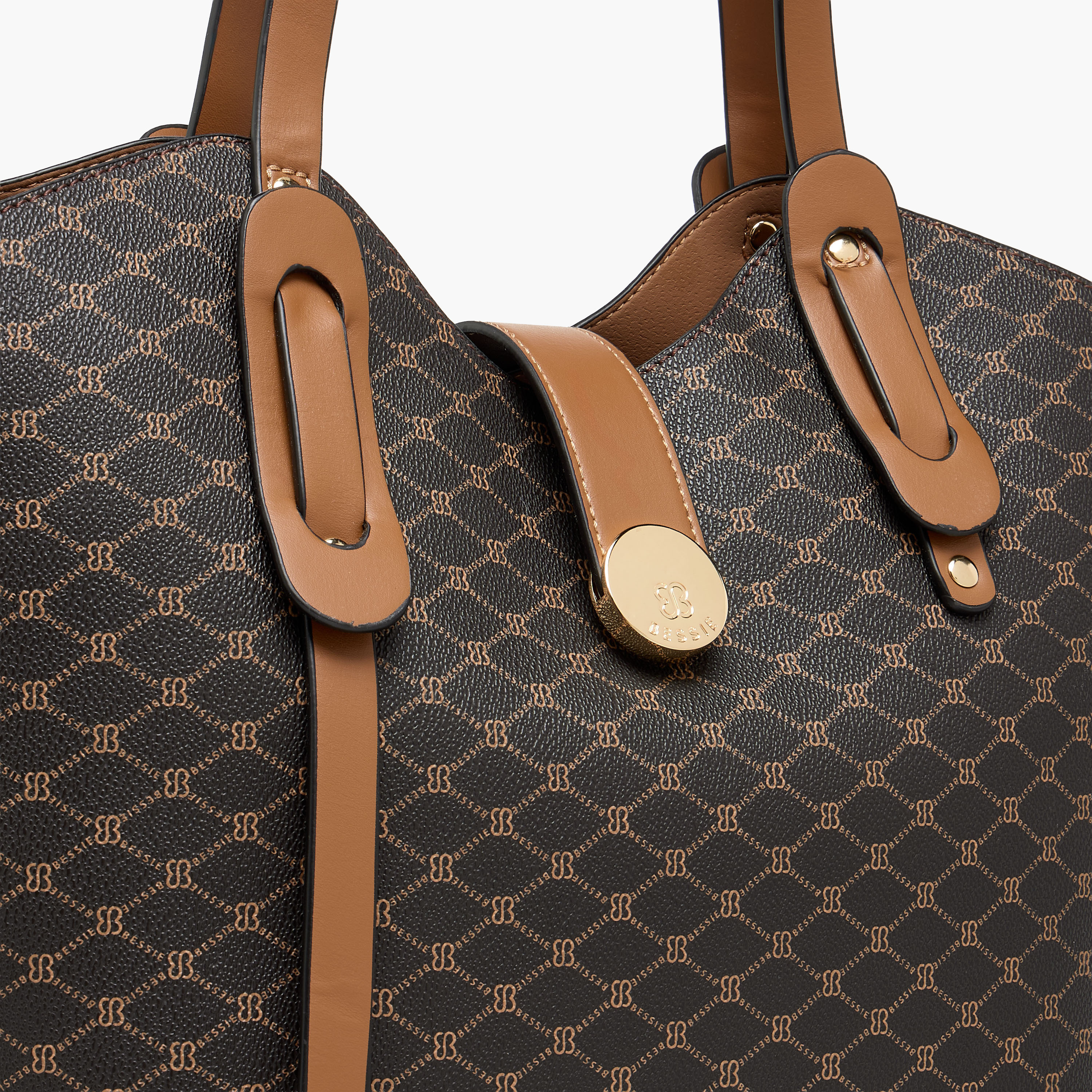 شنطة تسوق بحزام قابل للفصل وطبعات مونوجرام من بيسي لندن-women-bagsandwallets-handbags-image-7