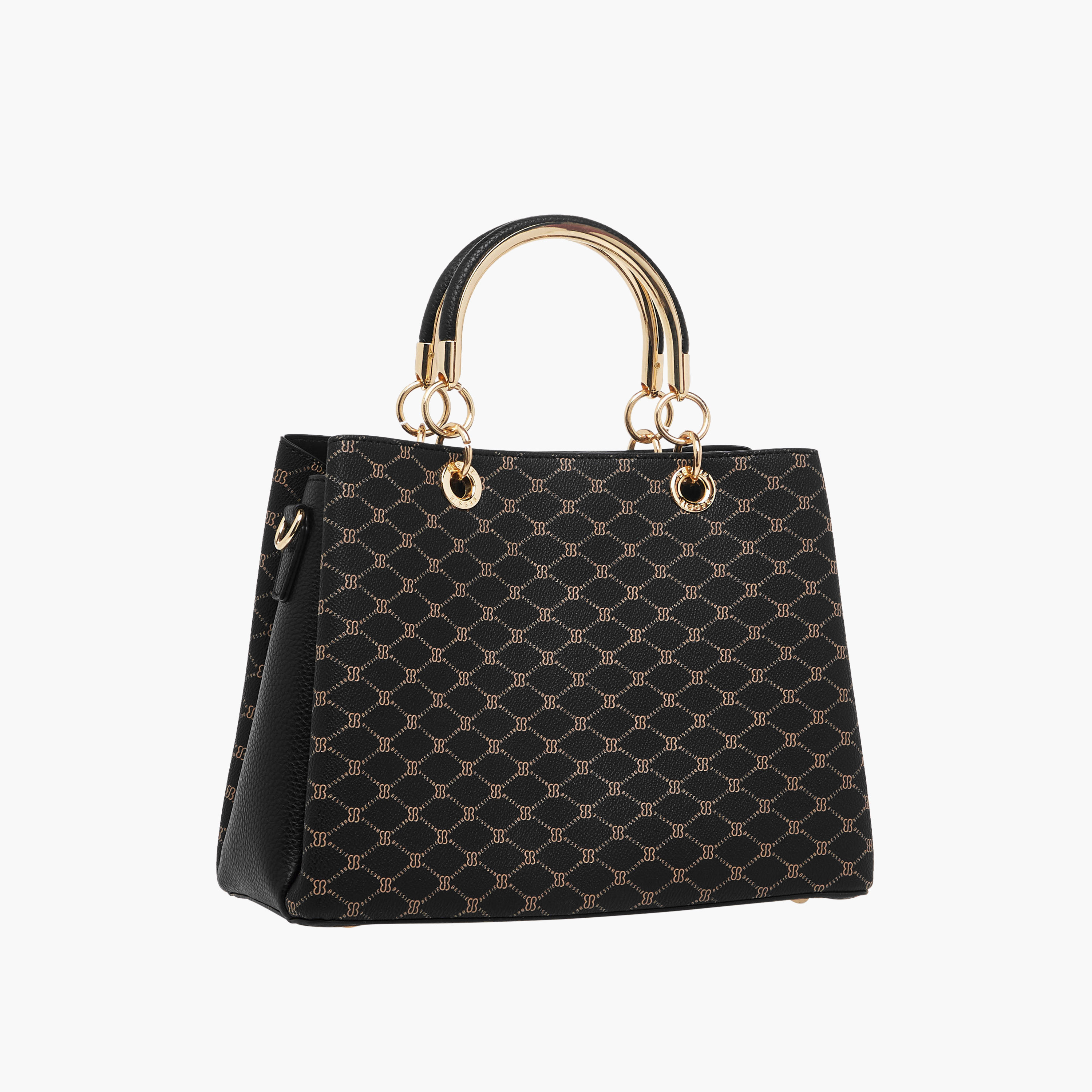 Bessie London Monogram Print Tote Bag with Detachable Strap-women-bagsandwallets-handbags-image-4