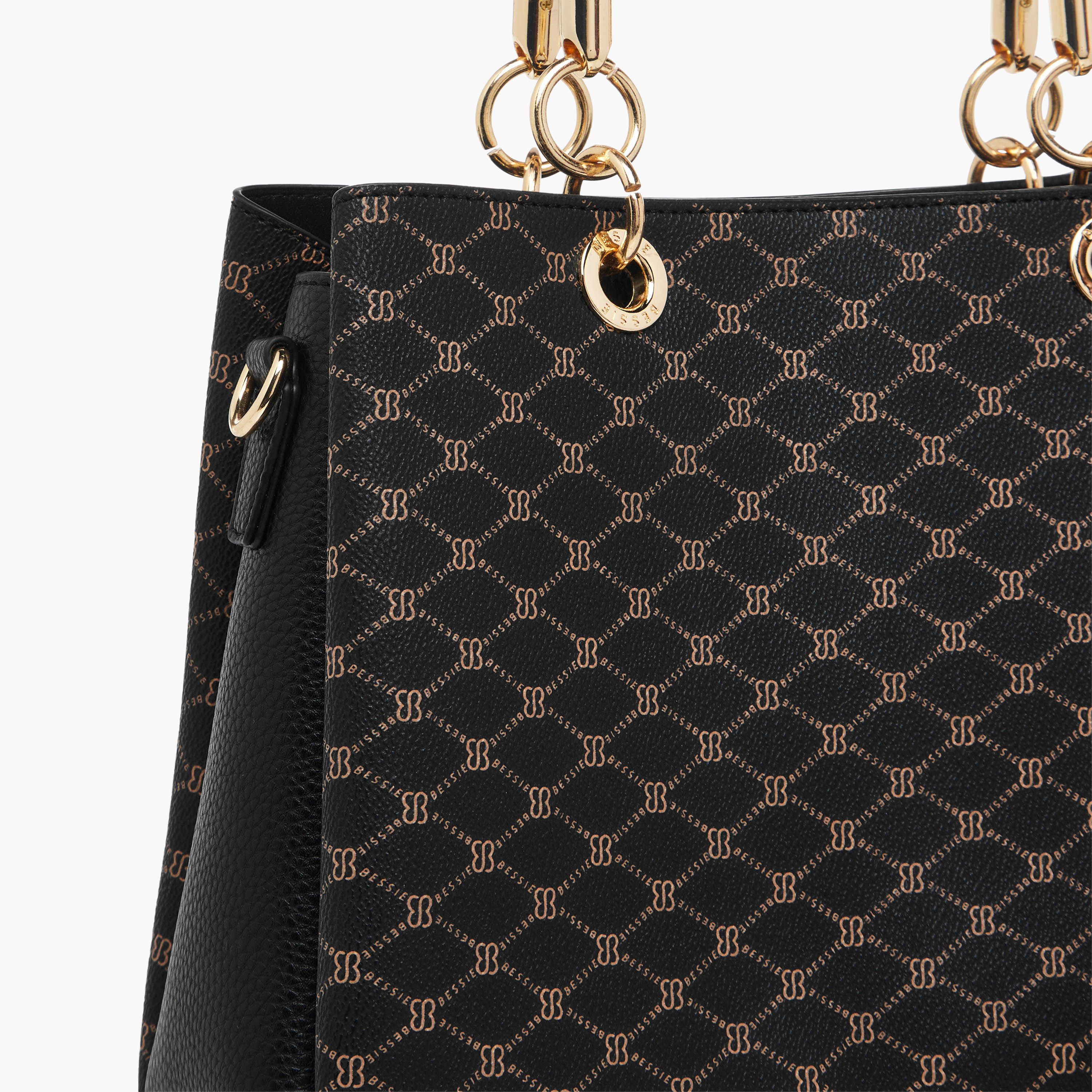 Bessie London Monogram Print Tote Bag with Detachable Strap-women-bagsandwallets-handbags-image-6