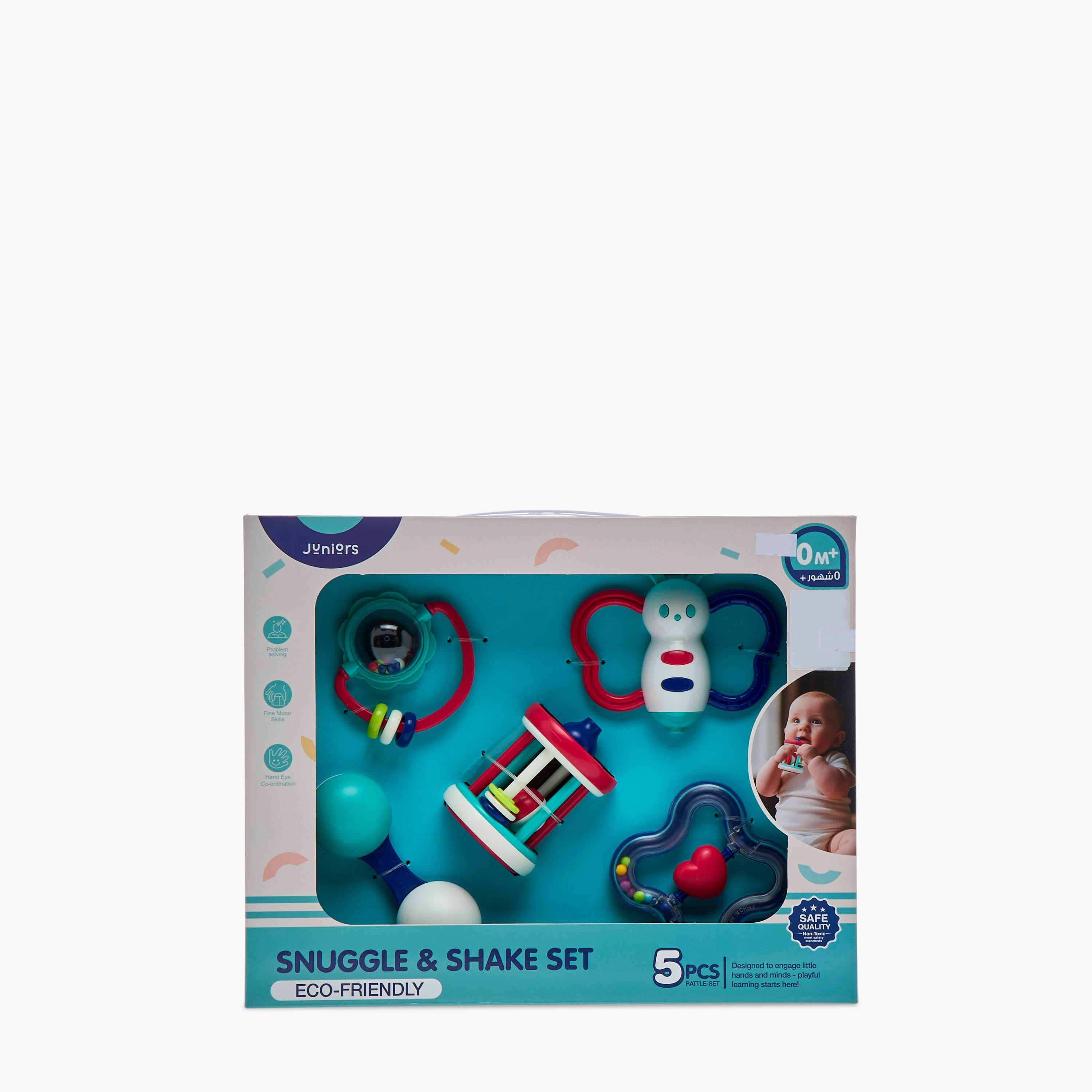 مجموعة خشخيشات سناجل أند شايك 5 قطع من جونيورز-toys-babyandtoddlertoys-rattlesandteethers-image-3