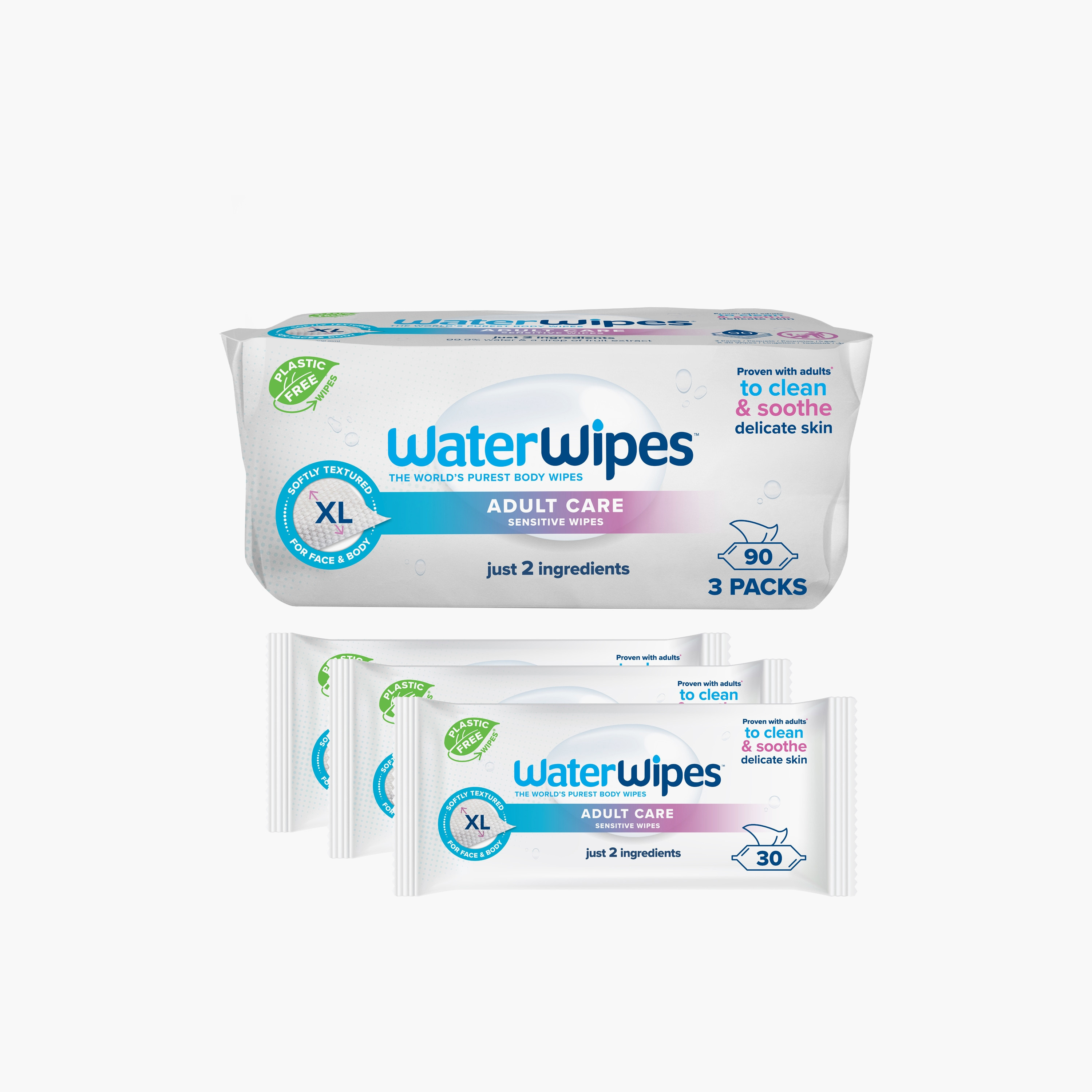 مجموعة من 3 مناديل مبللة للعناية بالكبار من ووتروايبس - 90 قطعة-baby-bathandcare-wipes-image-1