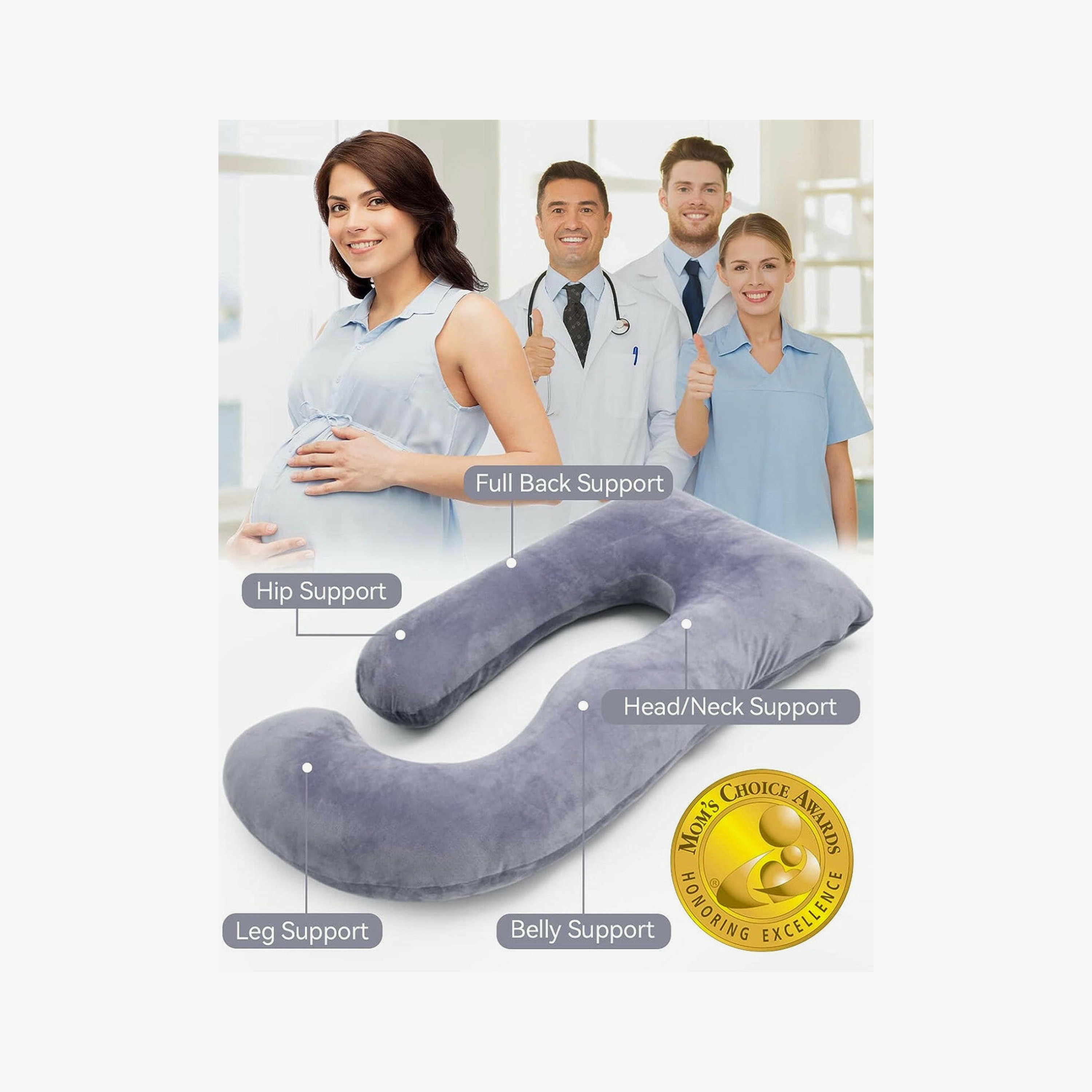 Momcozy U-Shaped Cooling Fabric Pregnancy Pillow-baby-maternalcare-pregnancypillows-image-2
