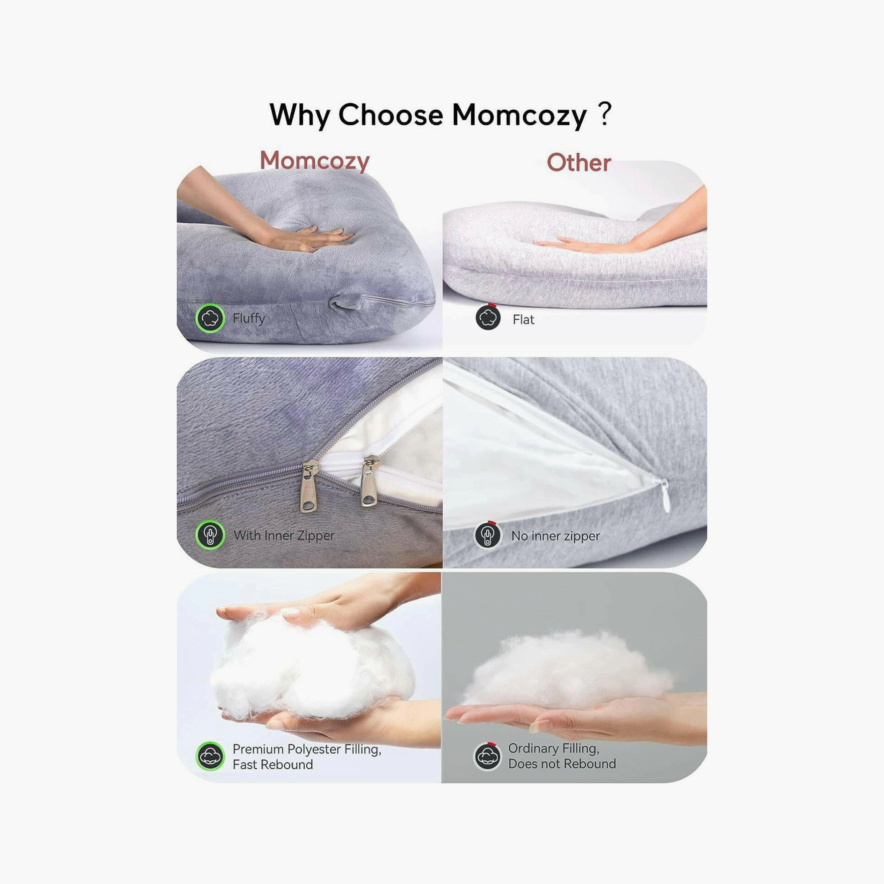 Momcozy U-Shaped Cooling Fabric Pregnancy Pillow-baby-maternalcare-pregnancypillows-image-5