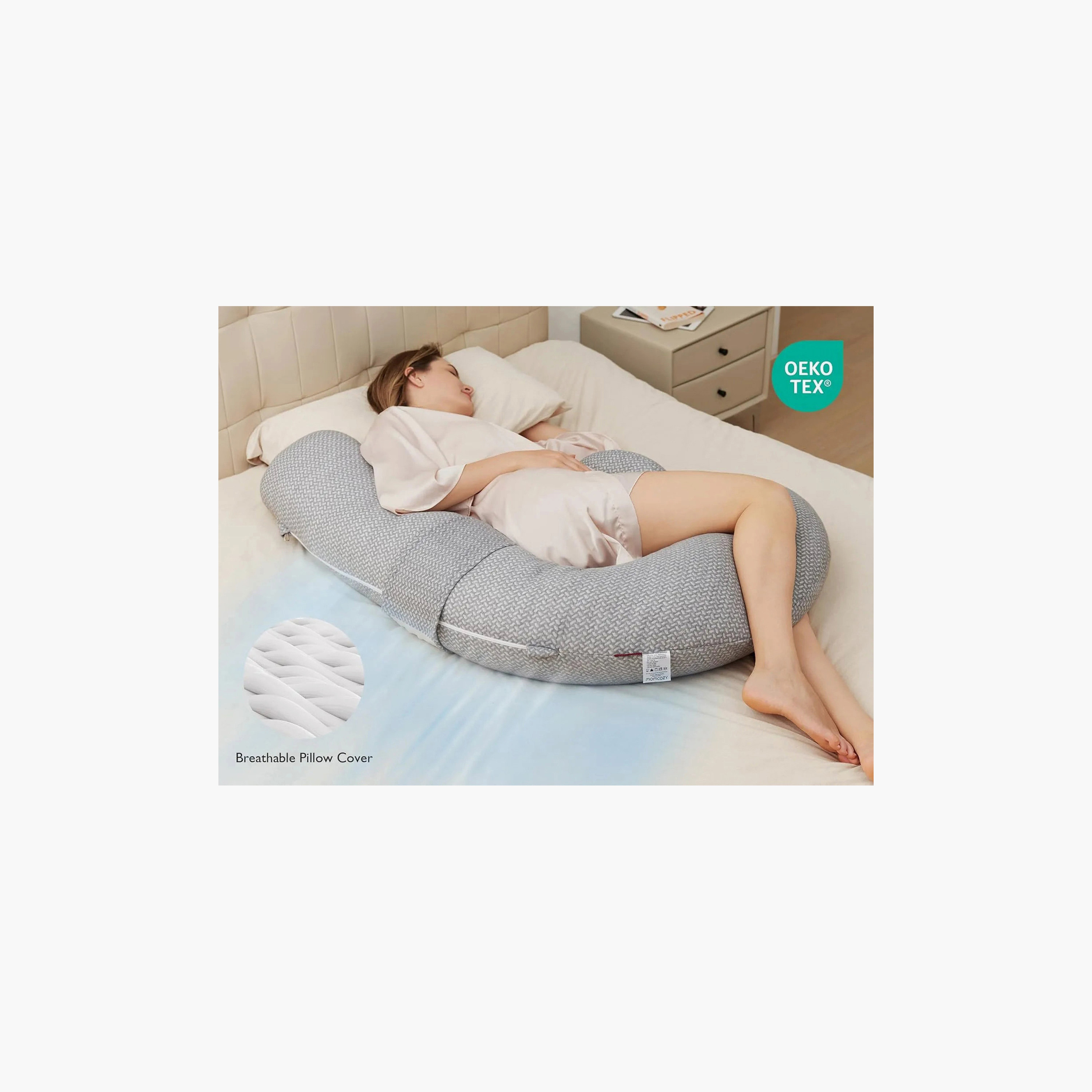 Momcozy F-Shaped Pregnancy Pillow with Air Layer Cover-baby-maternalcare-pregnancypillows-image-3