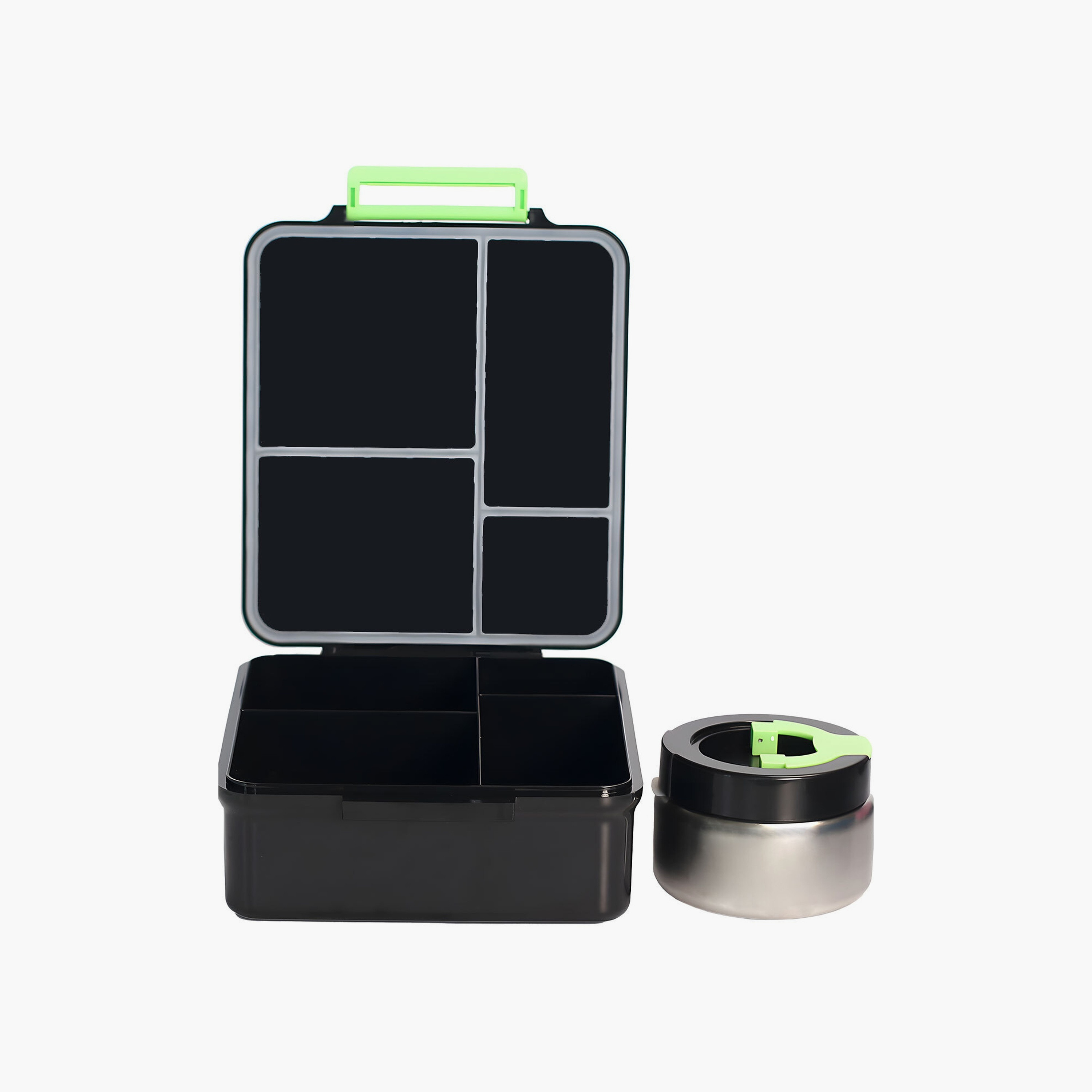 Snack Attack 4-Compartment BPA Free Bento Lunch Box with Thermos Jar - Astronaut Space-school-lunchessentials-lunchboxes-image-2