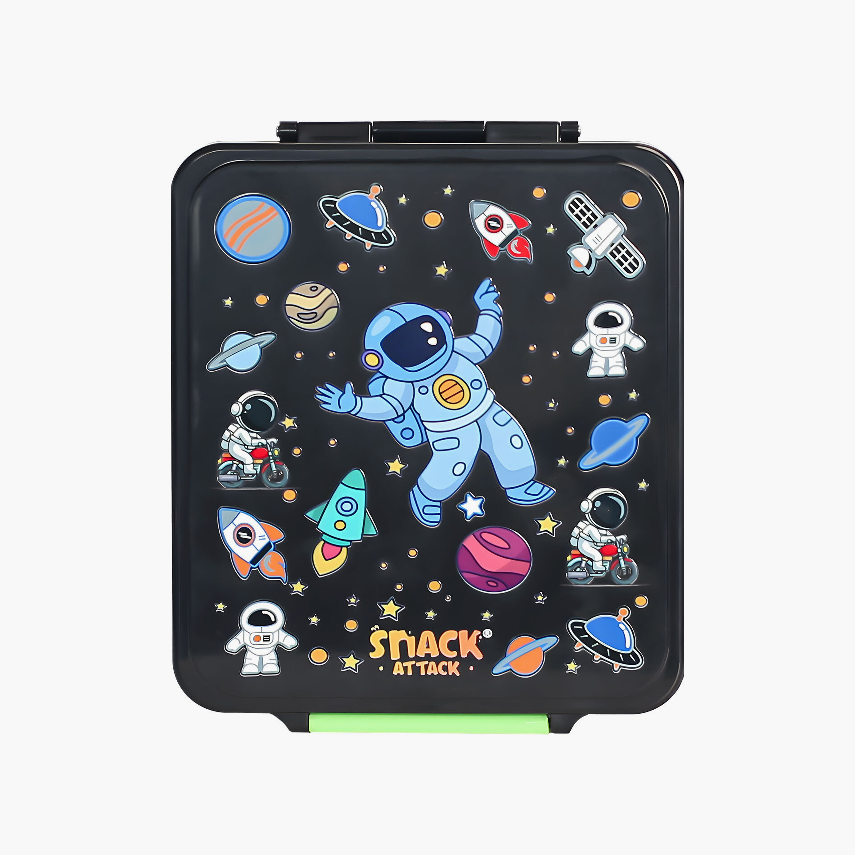 Snack Attack 4-Compartment BPA Free Bento Lunch Box with Thermos Jar - Astronaut Space-school-lunchessentials-lunchboxes-image-3