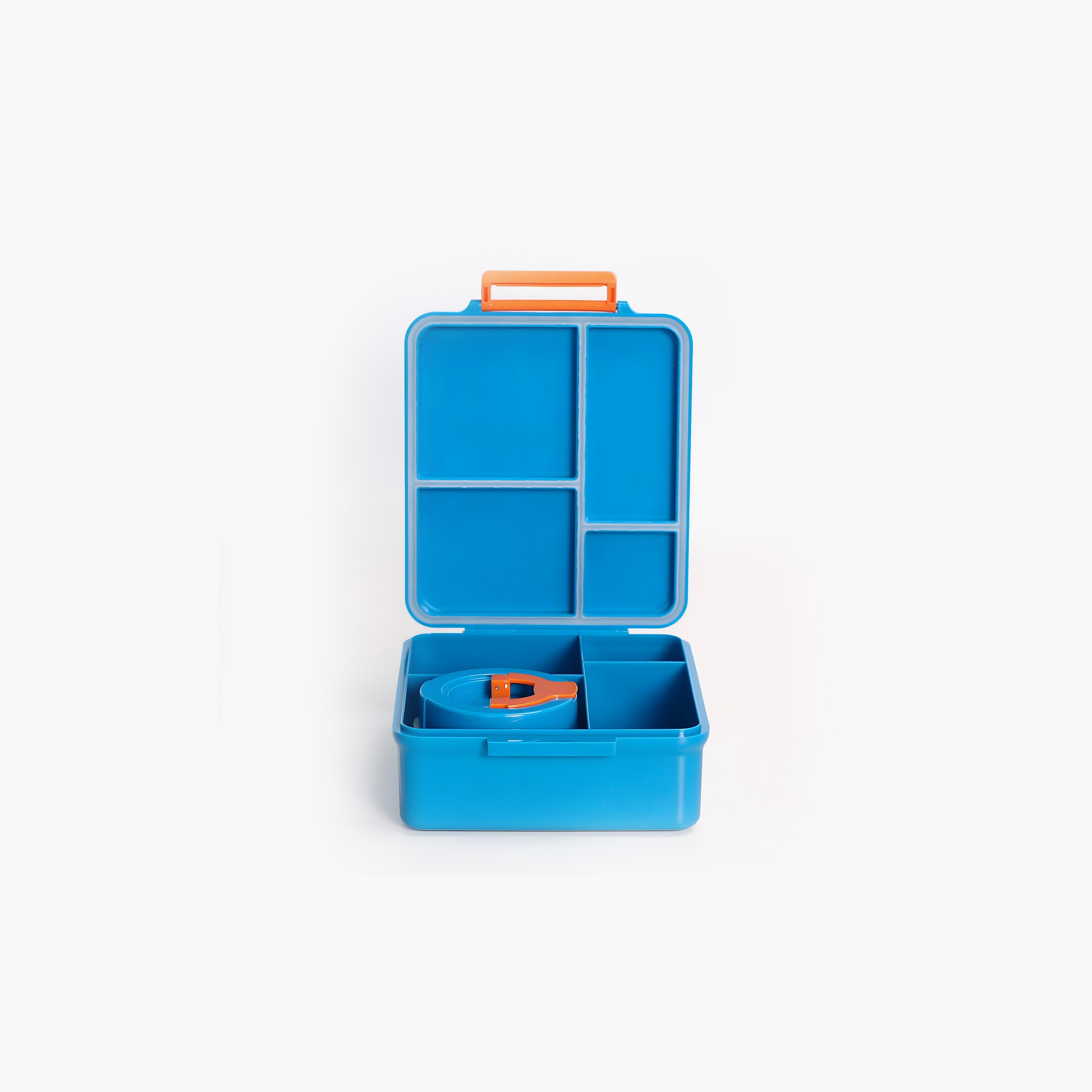 Snack Attack 4-Compartment BPA Free Bento Lunch Box with Thermos Jar - Dinosaur - Blue-school-lunchessentials-lunchboxes-image-2
