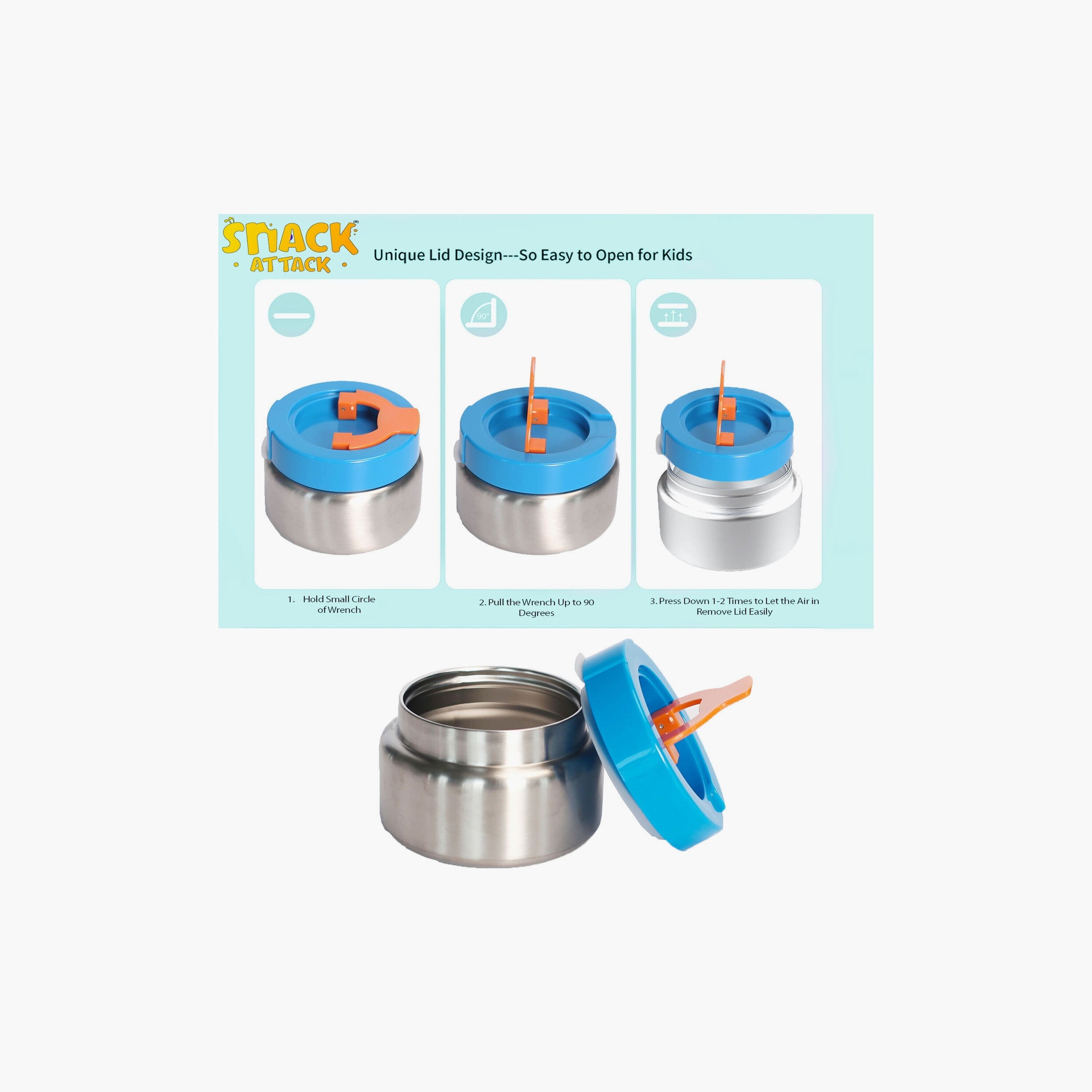 Snack Attack 4-Compartment BPA Free Bento Lunch Box with Thermos Jar - Dinosaur - Blue-school-lunchessentials-lunchboxes-image-6