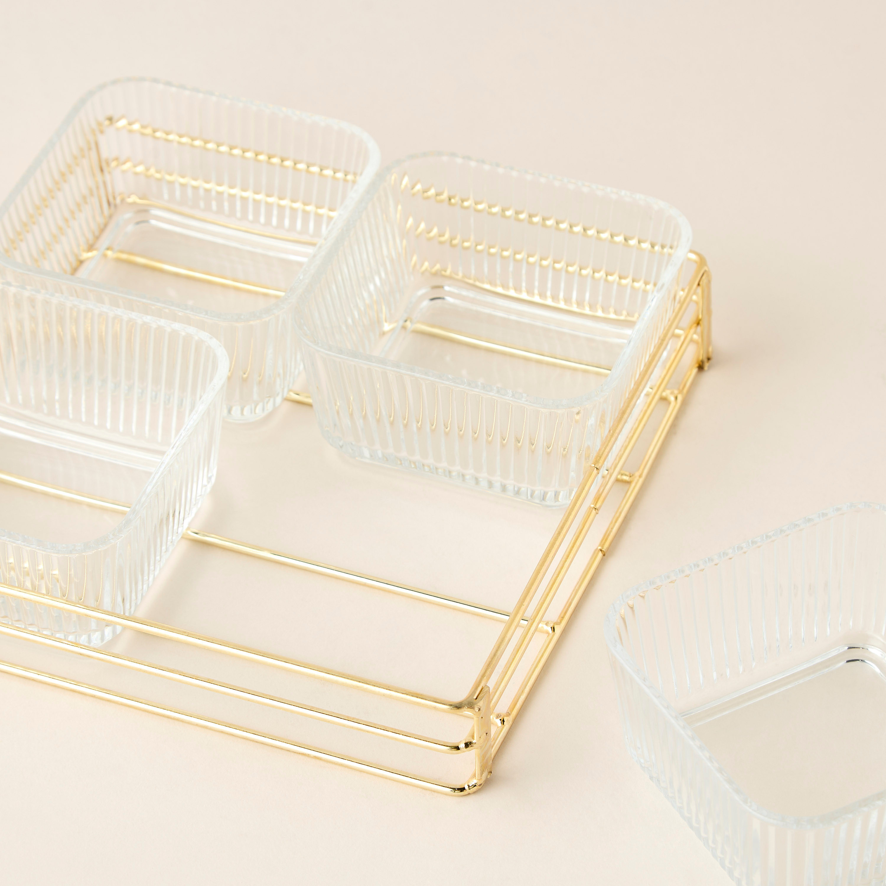 طقم أوعية زجاجية مضلعة 4 قطع وحامل من شفاف-household-dining-dinnerware-bowls-image-3