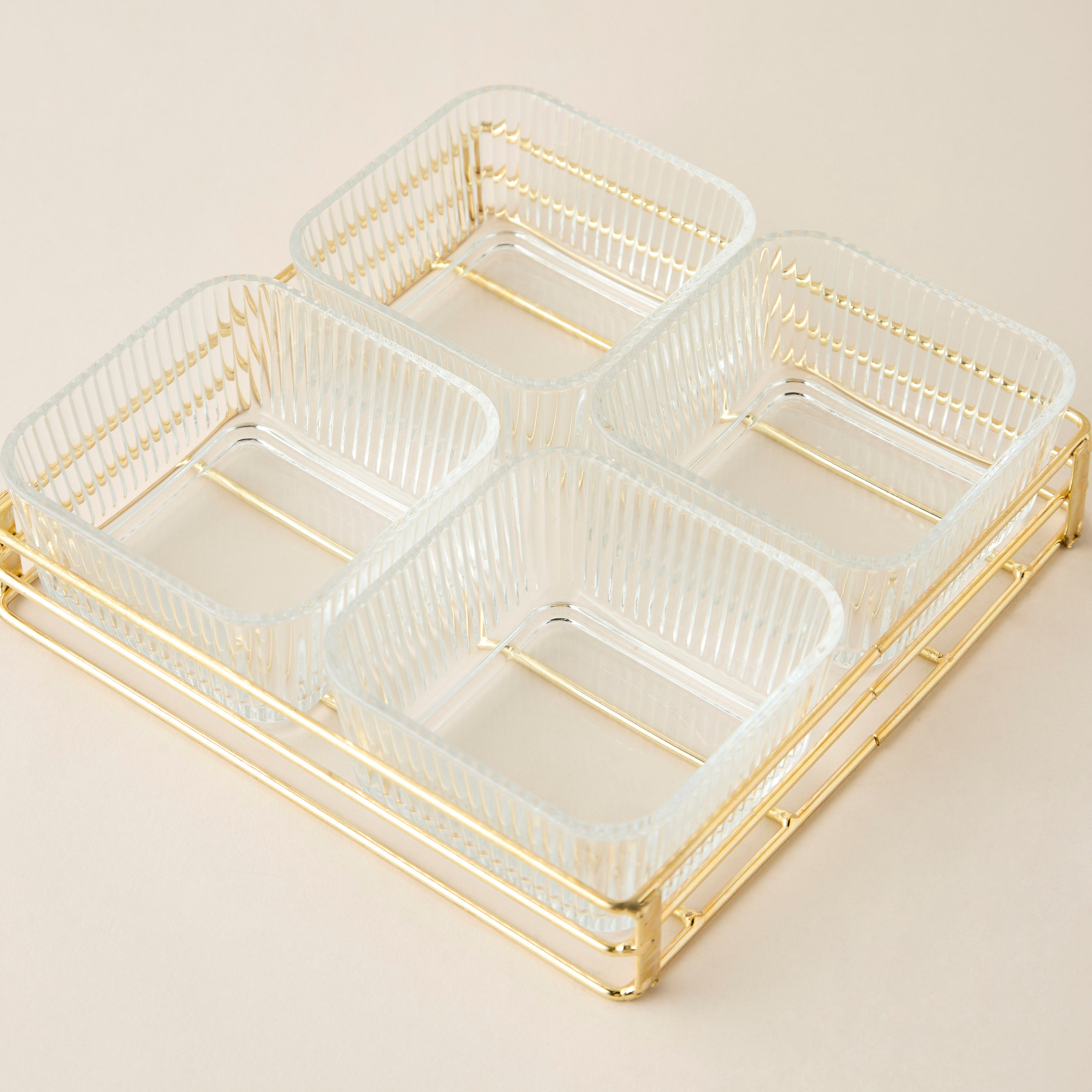 طقم أوعية زجاجية مضلعة 4 قطع وحامل من شفاف-household-dining-dinnerware-bowls-image-4