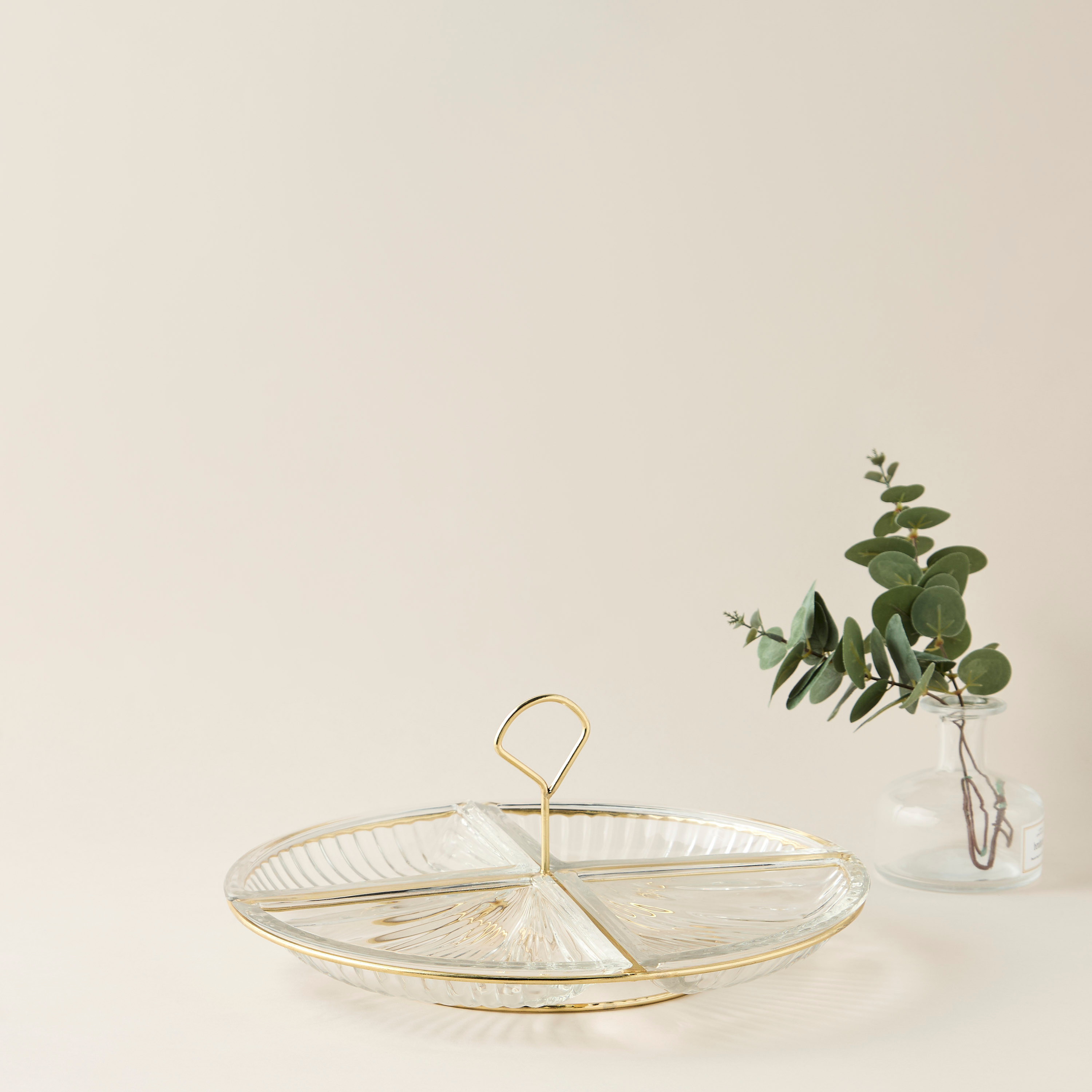 طقم صحون زجاج مع حامل مقسم 5 قطع من شفاف-household-dining-dinnerware-bowls-image-1